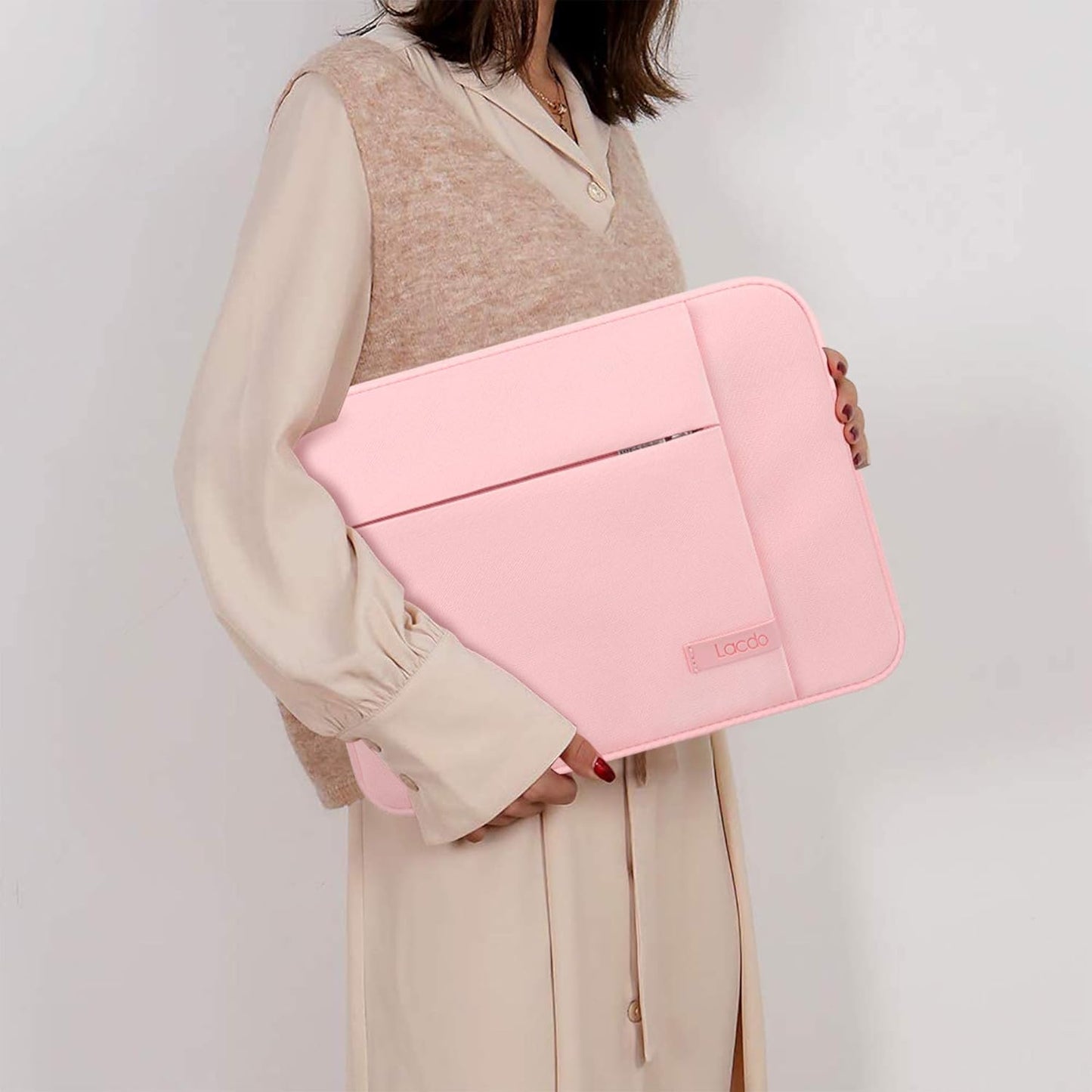 Lacdo 13 inch Laptop Sleeve Case for 13 inch New MacBook Air M4 A3240 2025, M3 A3113, M2 A2681, M1 A2337 | 13" MacBook Pro M2/M1 A2338 A2251 A2289 | 13" iPad Air M3/iPad Pro M4 Computer Bag, Pink