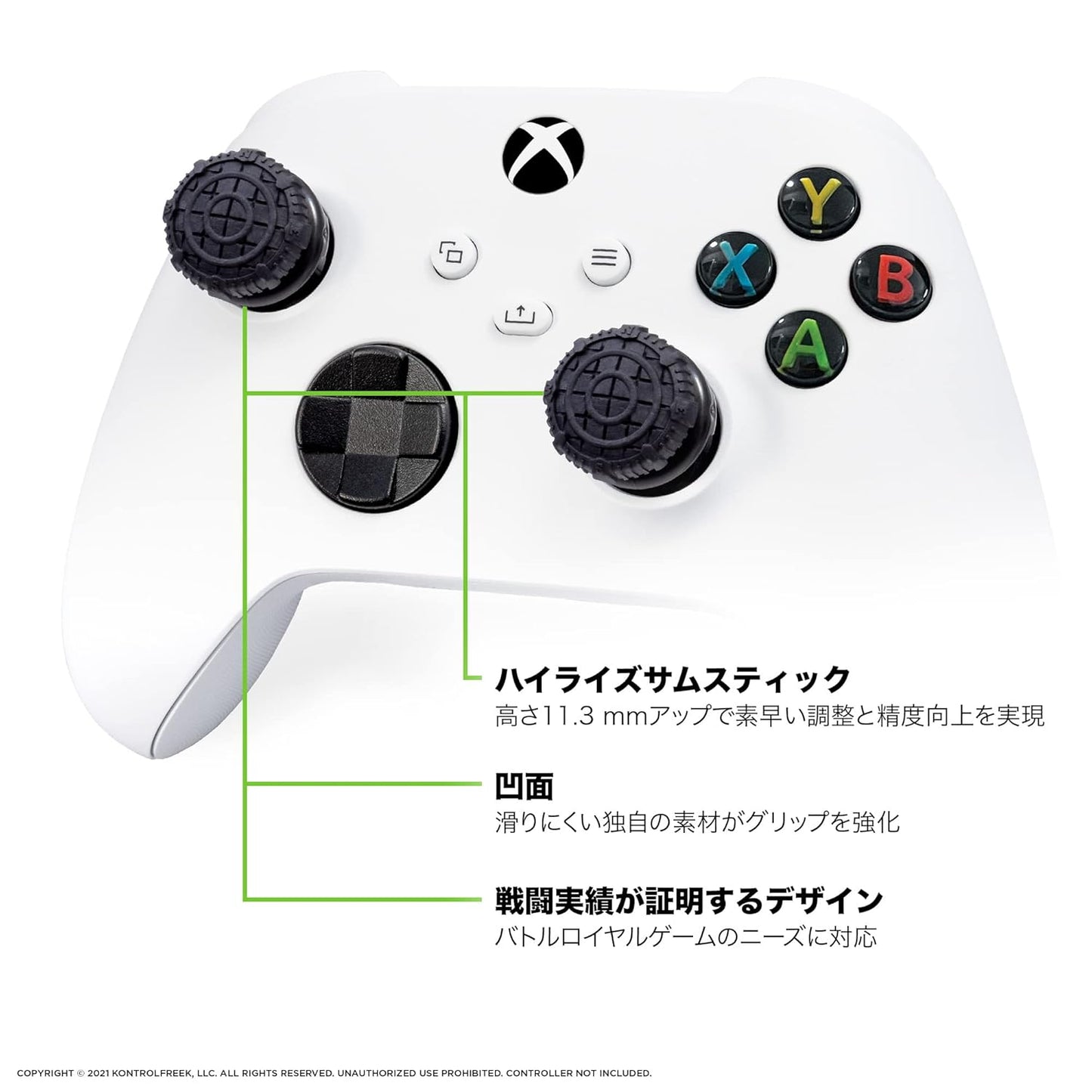 KontrolFreek FPS Freek Battle Royale Nightfall Performance Thumbsticks for Xbox One and Xbox Series X | Performance Thumbsticks | 2 High-Rise Convex | Black