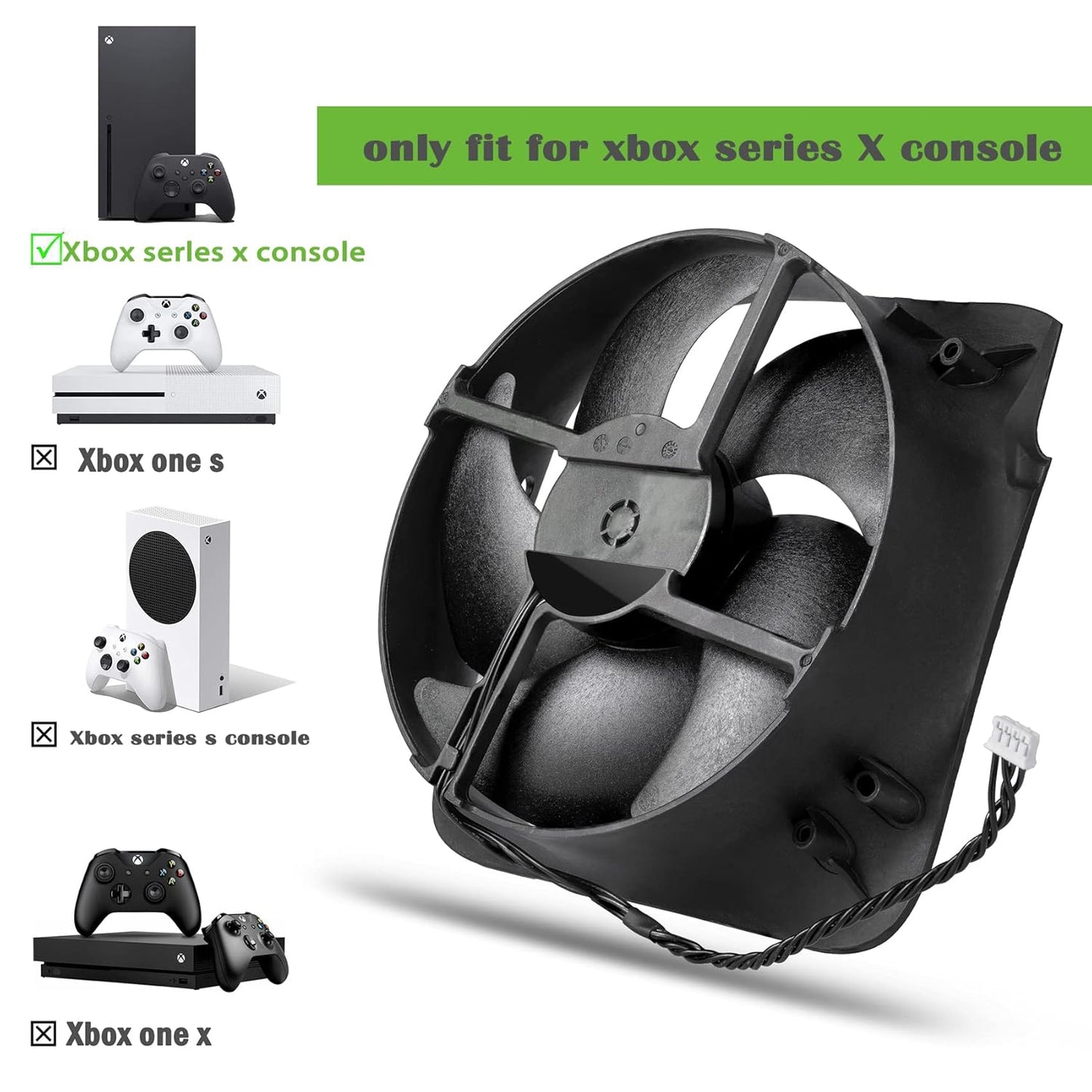 Replacement Internal Cooling Fan for Xbox Series X (XSX) Console，with Opening Tool