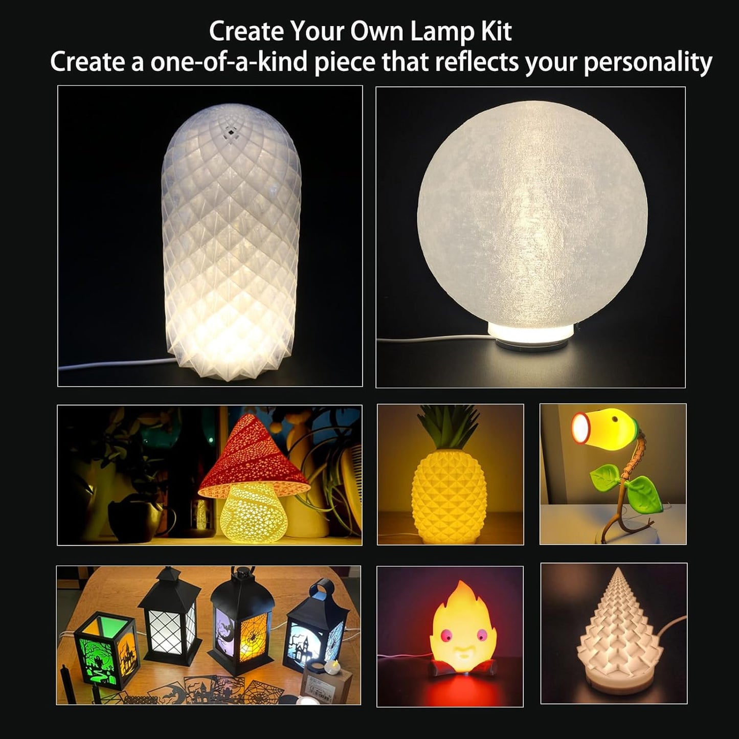 JUUPINE Dedicated Multifunctional LED Creative Lighting kit for 3D Printers,Compatible with Bambu Lab LED Lamp Kit 001, LED Creative Lighting Kit for 3D Printers for Crafting Nightlight Models.