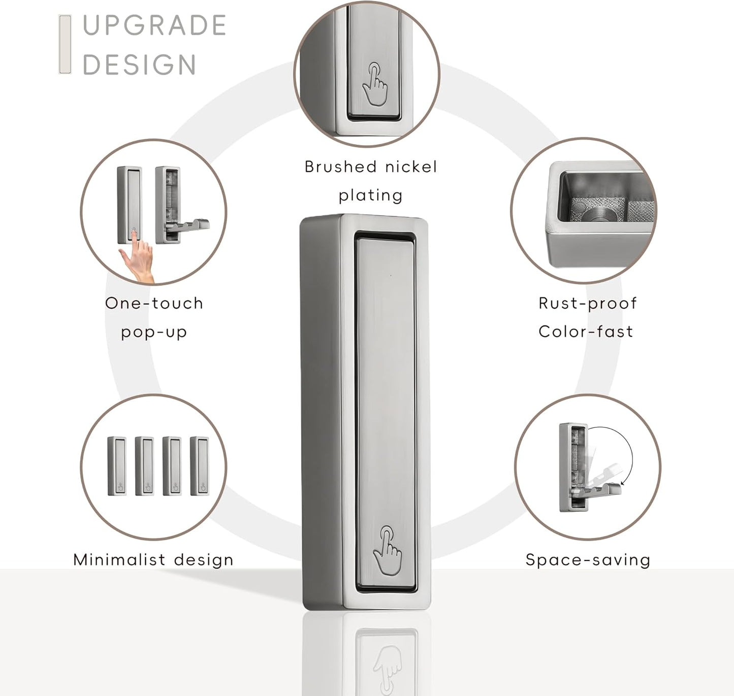 Folding Wall Hooks,4 Pack Rustproof Zinc Alloy Folding Coat Hooks,Heavy Duty Foldable Gold Wall Hooks for Hanging Clothes,Hat,Towel,Bathrobe,Key,Bag,Backpack (Brushed Nickel)