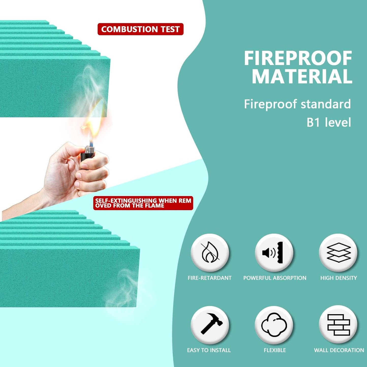 Sound Proof Foam Panels for Walls, Room decor,Acoustic wall panels,Insulation Studio Soundproofing Fire Resistant Noise Absorbing for Studio, Office, Home (DK-L 12" X 12" X 1", 36PACK)