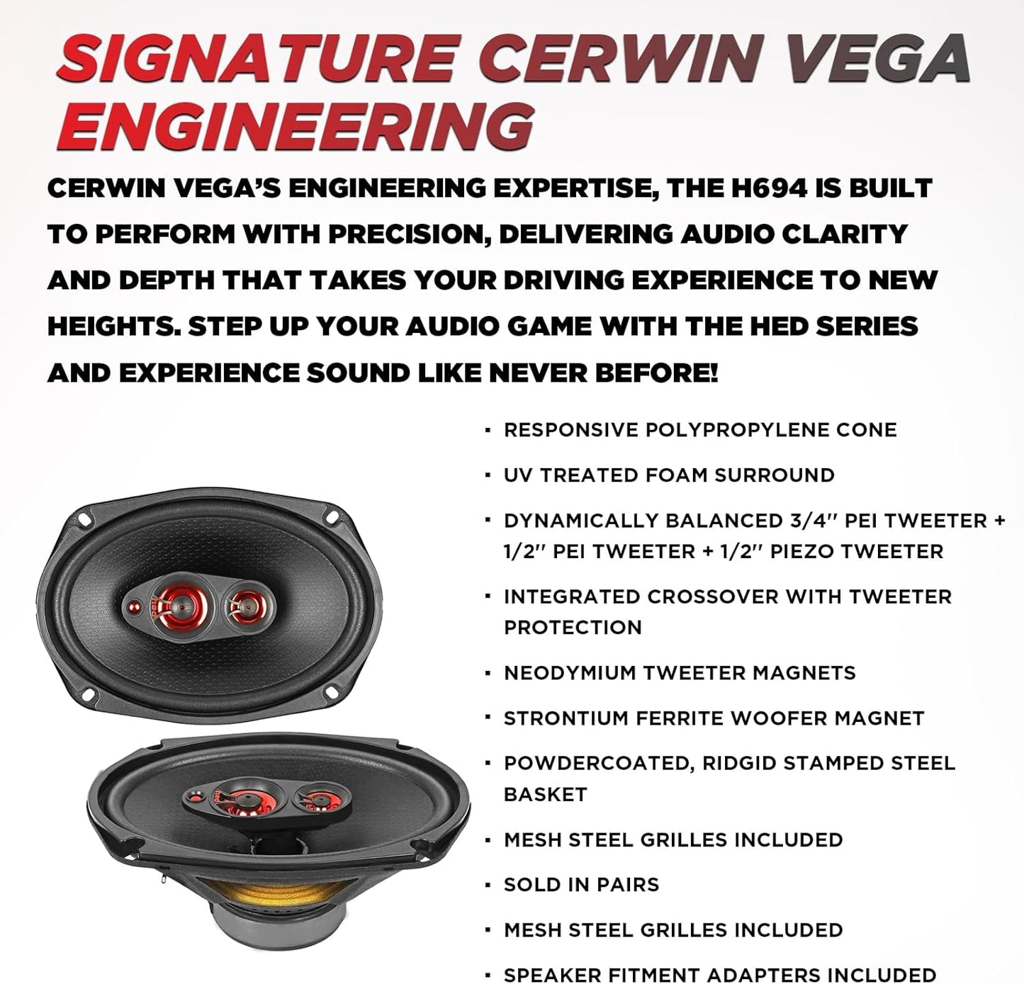 CERWIN-VEGA! HED 2025 Edition – 6.94” 2-Way Coaxial Full Range Speaker System - H694