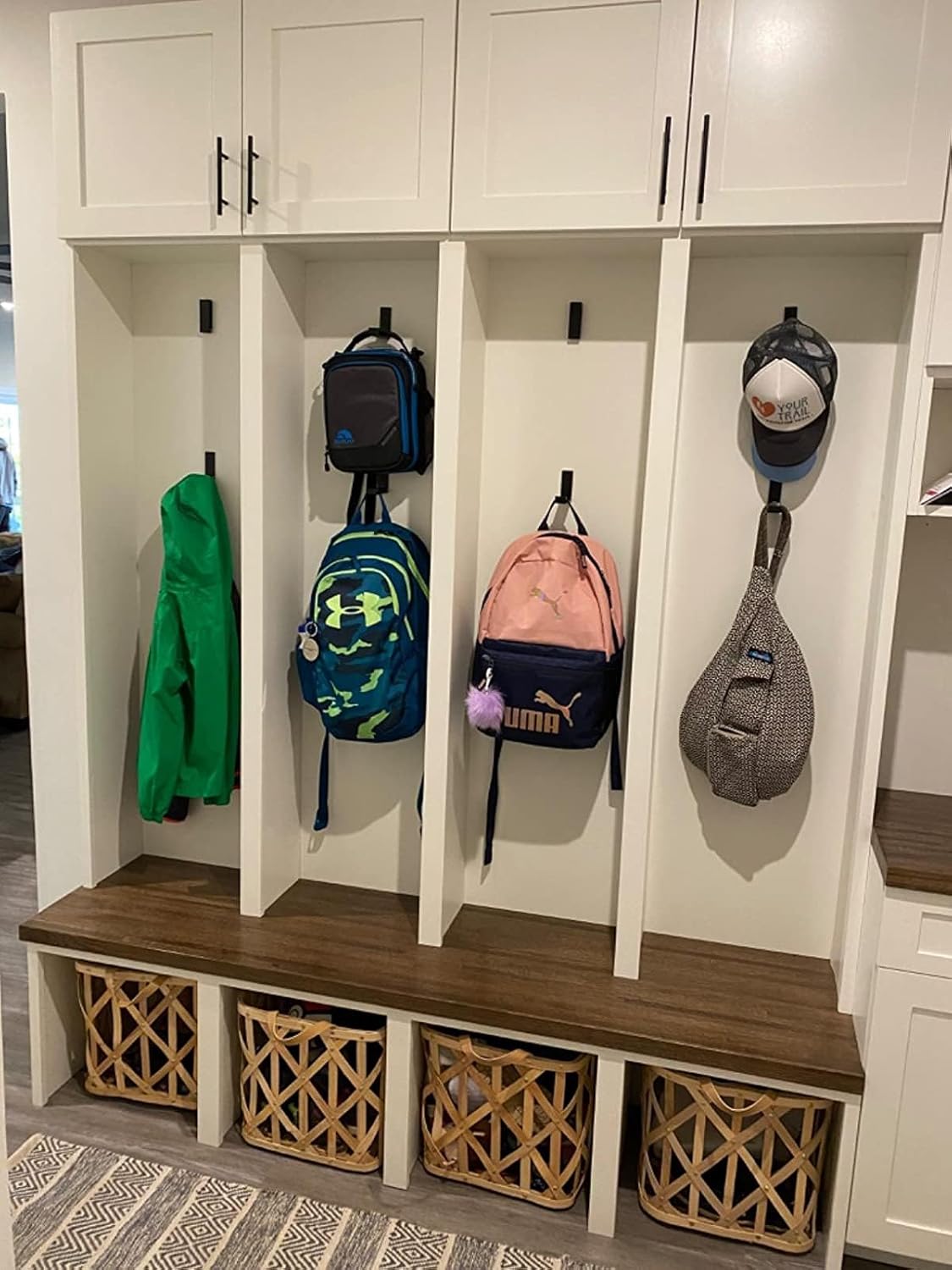 Folding Coat Hooks, Foldable Wall Hooks for Hanging Aluminum Alloy Cloth Hanger Coat Hanger Headphones Holder Headset Wall Hanger Hook- Pack of 2 (Black)