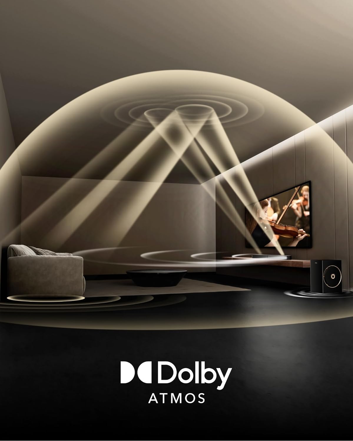 ULTIMEA 3.1.2ch Sound Bar with Dolby Atmos, Surround Sound System for TV with 6.5 inch Subwoofer, Sound Bar for Smart TV, Soundbar with Subwoofer for Home Theater, BT 5.4, HDMI eARC, Skywave F30 Boom