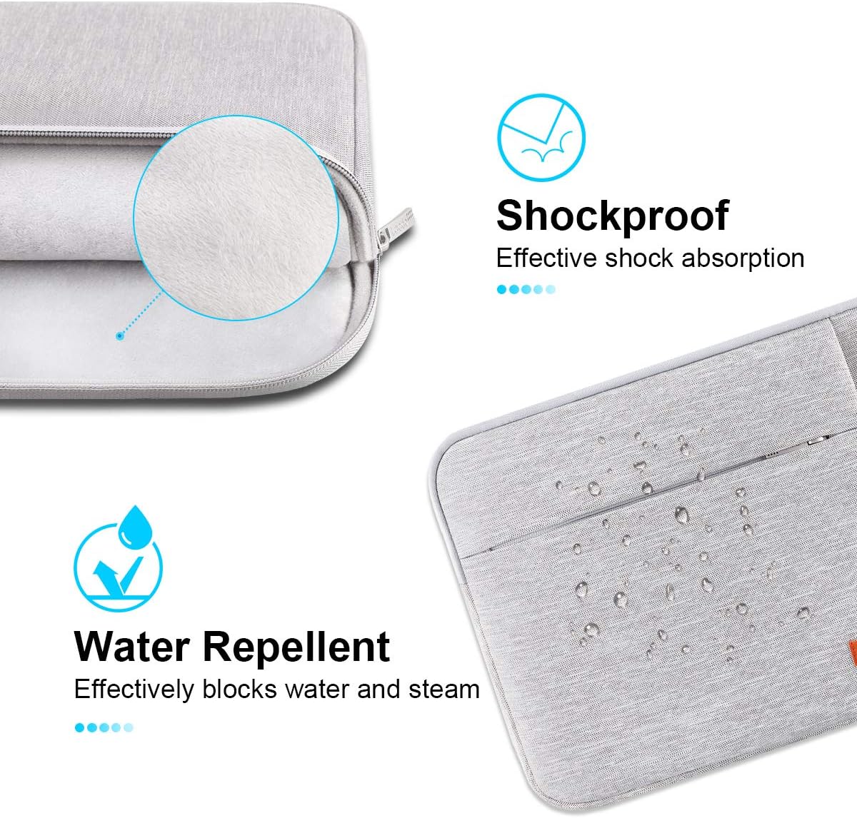 Lacdo Laptop Sleeve Case for 15 inch New MacBook Air M4 A3241 2025, M3 A3114, M2 A2941 2024-2023, 15 inch MacBook Pro A1990 A1707, Dell XPS 15 Plus Computer Case Bag with Accessory Pocket, Gray