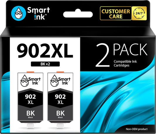 Smart Ink Compatible Ink Cartridge Replacement for HP 902XL 902 XL (2 Black, Combo Pack) to use with OfficeJet Pro 6978 6968 6970 6975 6960 Officejet 6962 6958 6950 6954 6951 6956 6961 6963 6964 6966
