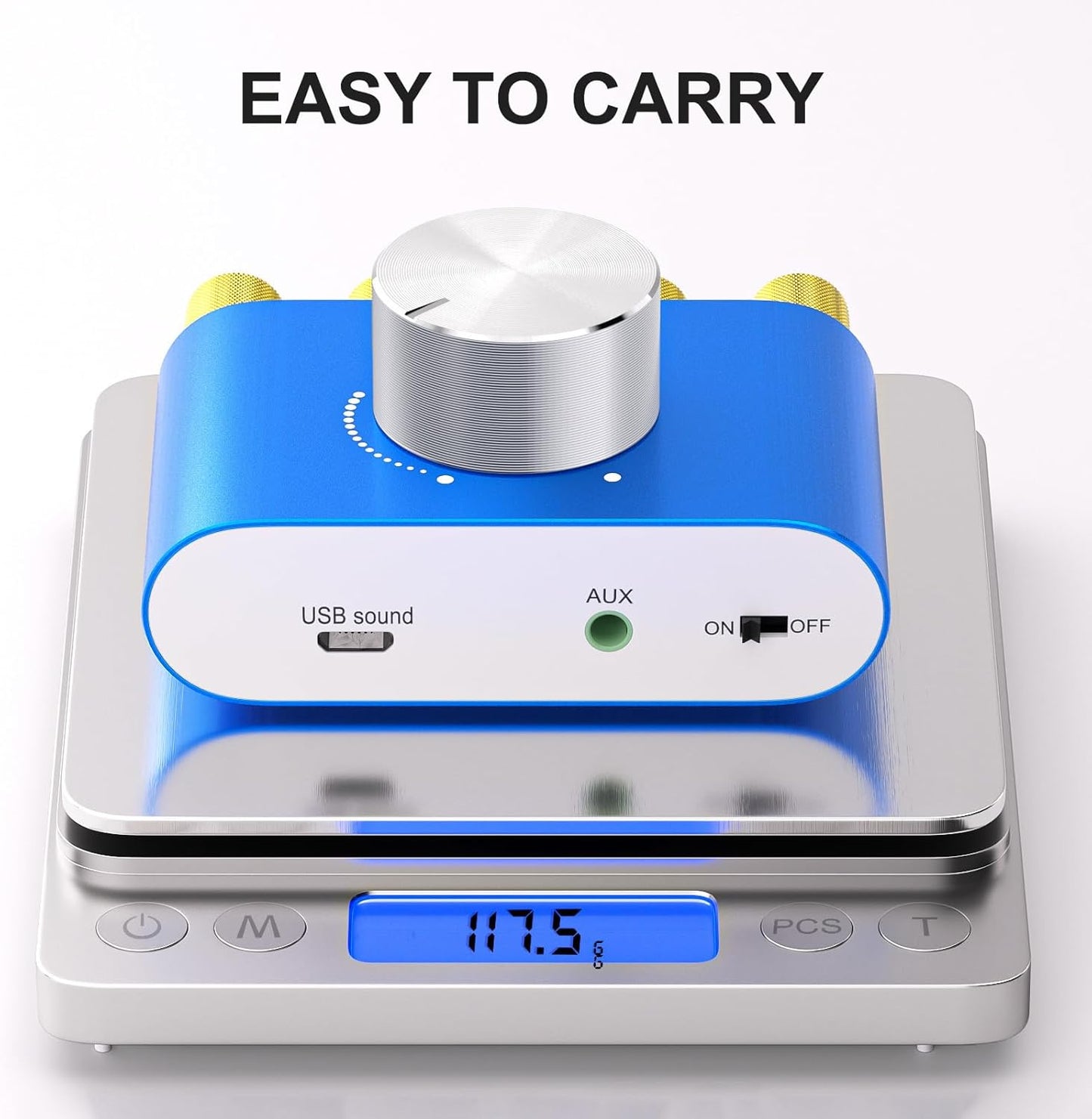 Facmogu F900S 160W Mini Bluetooth 5.0 Power Amplifier, 2 Channel 80Wx2 Stereo Hi-Fi Digital Amp, Portable Wireless Audio Receiver Sound Speaker Amplifer, AUX/USB/Bluetooth Input & 12V Power Supply