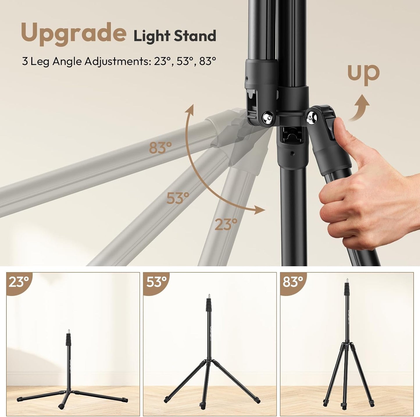 ULANZI T270 Light Stand - 8.8FT/270cm Adjustable Photography Light Stand Tripod, Aluminum Portable Studio Lighting Stand for Softbox, LED Video Light, Reflector, Strobe, Photo Video Photography