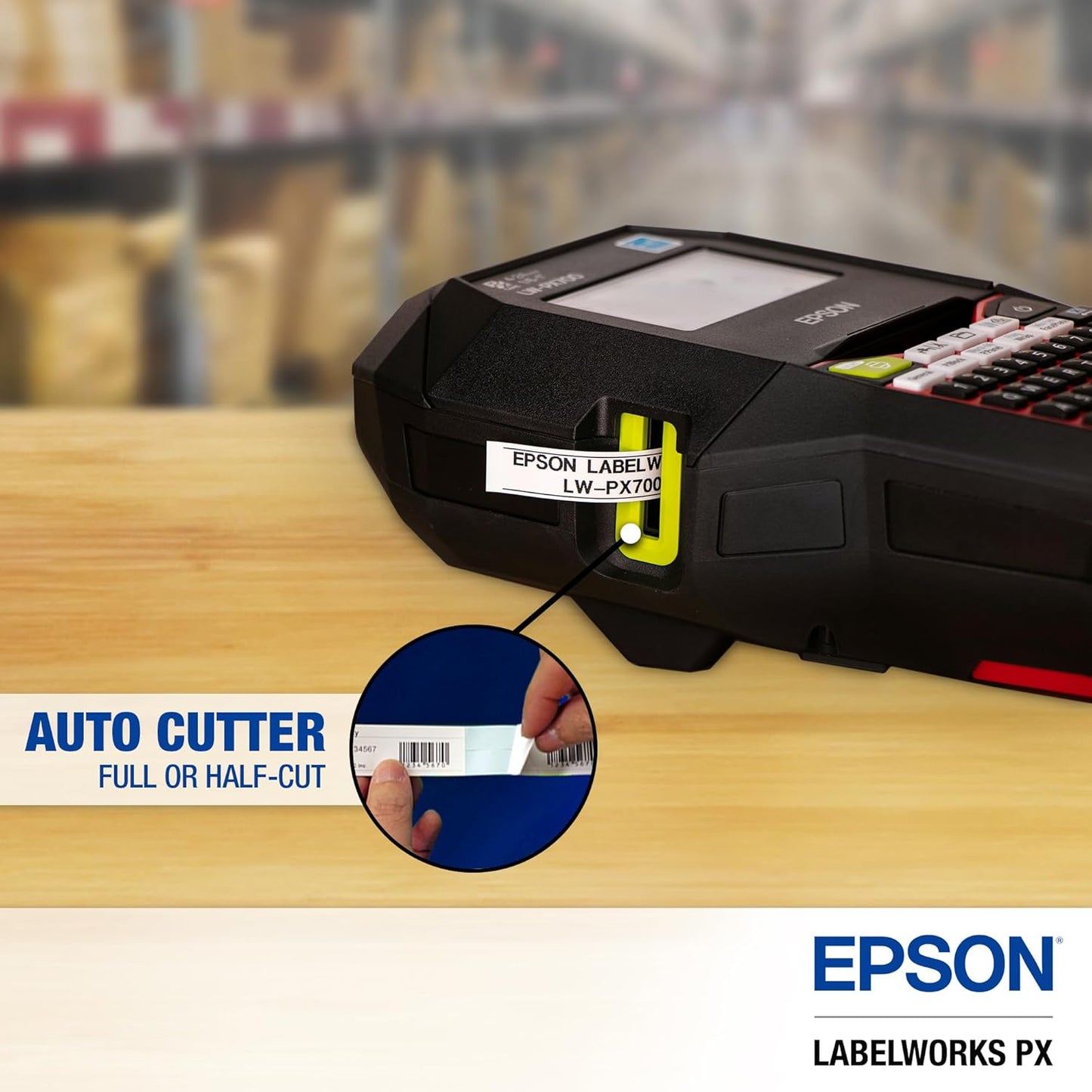 LABELWORKS Epson LW-PX700 Industrial Label Maker Kit - Compatible with Large Variety of Tape Types, Portable Handheld Label Printer