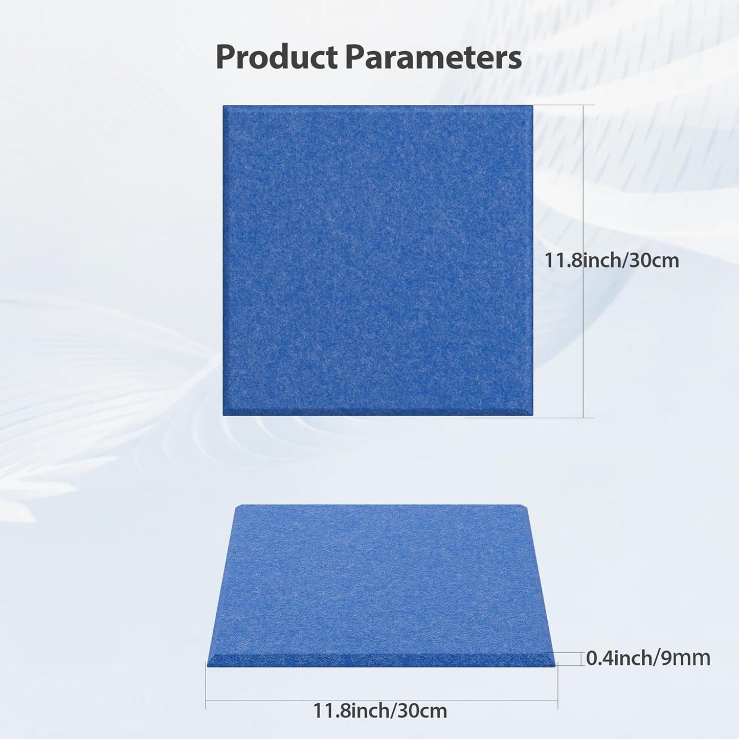 12 Pack Acoustic Panels Self Adhesive Sound Proof Foam, High Density Sound Acoustic Panel, 12X12X0.4 Inch Square Panels in Home, Office, Reccording Room, Studio,and more(Sky Blue)