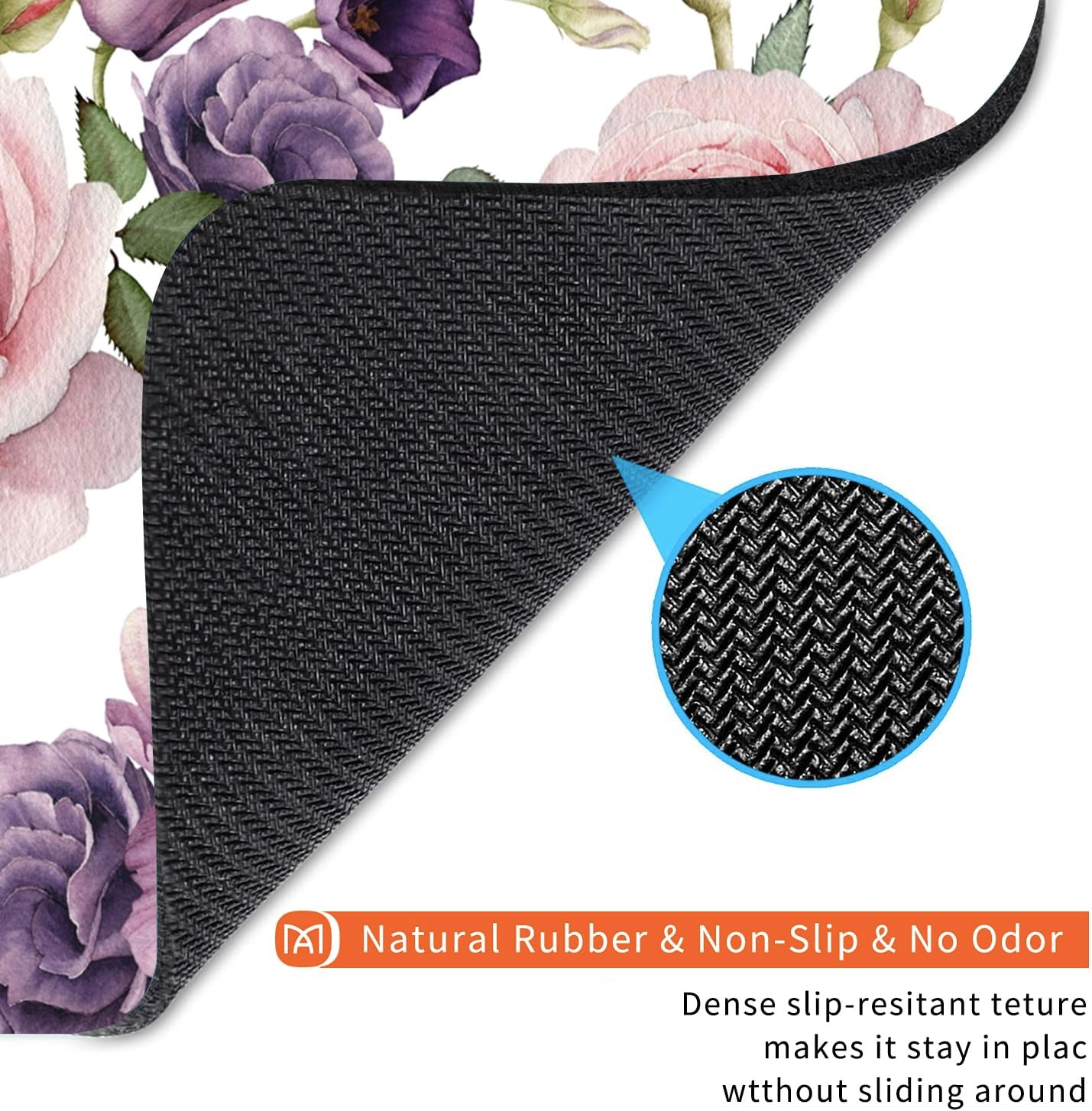 Square Mouse Pad Floral Roses,Personalized Premium-Textured Custom Mouse Mat Design,Washable Mousepad Cloth,Non-Slip Rubber Base Computer Mouse Pads for Wireless Mouse