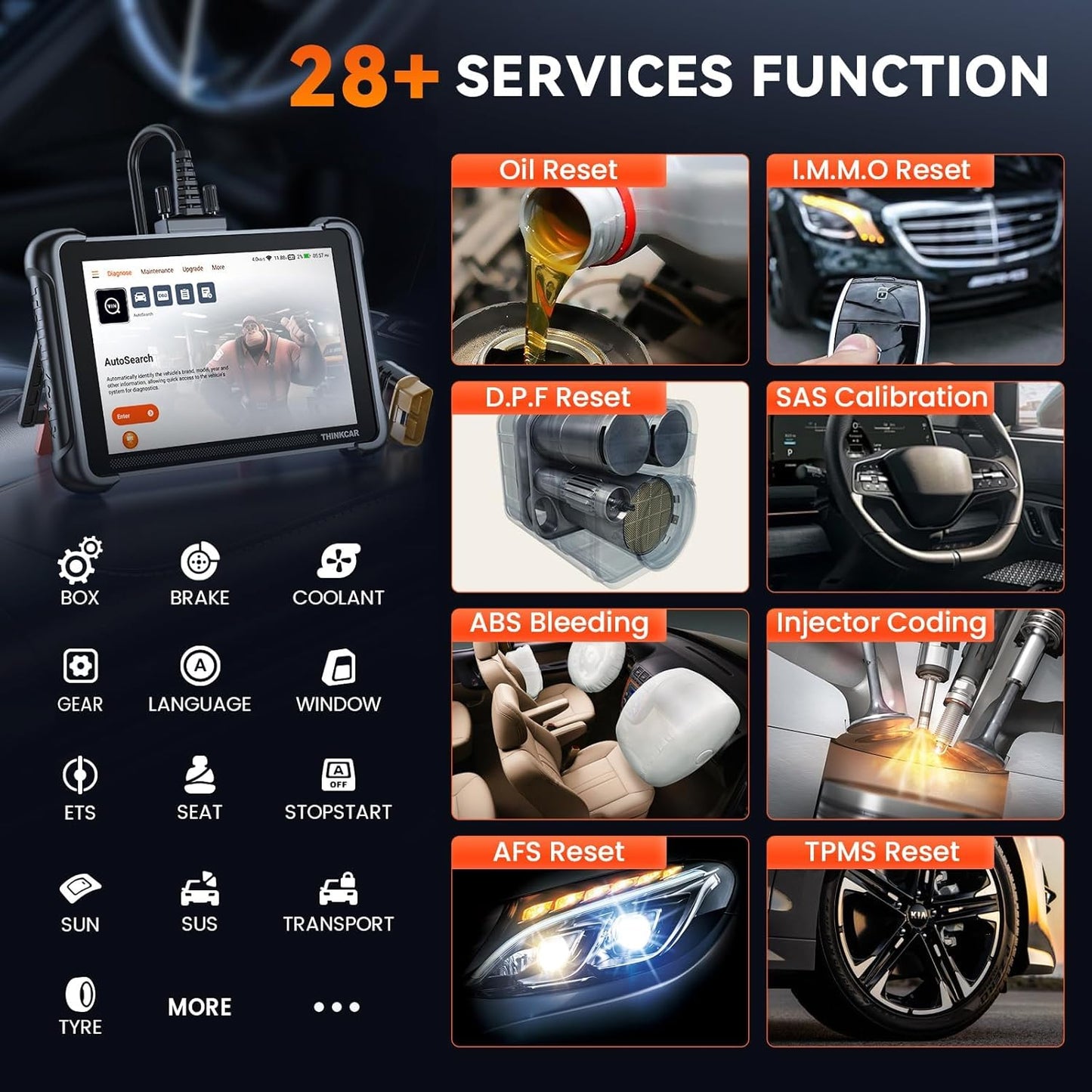 THINKCAR Bidirectional Scan Tool, Thinkscan 672 All System OBD2 Scanner Diagnostic Tool, 28 Reset,Scanner for Car with Active Test, FCA Autoauth,CANFD, Free Lifetime Upgrade,Automotive Diagnostic Tool