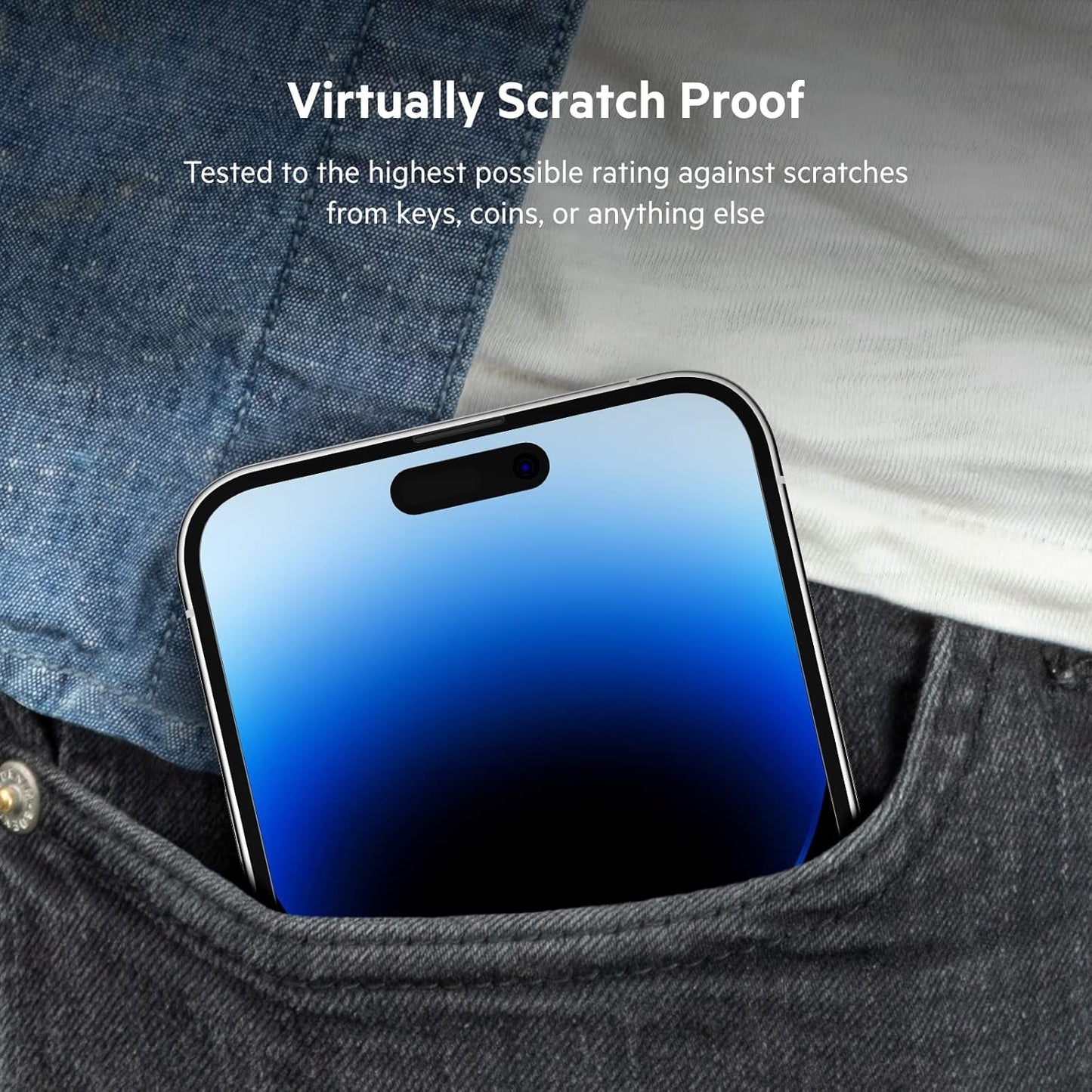 Belkin UltraGlass iPhone 14 Pro Max Screen Protector - Easy Application with Installation Guide Tray - Tempered Glass Screen Protector Compatible with iPhone 14 Pro Max Cases - 9H Hardness Tested