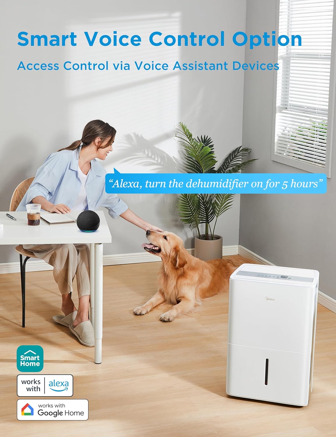 Midea 4,500 Sq. Ft.Dehumidifier for Basement, Energy Star Certified, With Reusable Air Filter 50 Pint - Ideal For Basements, Large & Medium Sized Rooms, And Bathrooms (White)