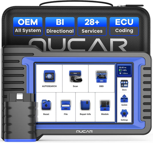 MUCAR OBD2 Scanner Diagnostic Tool, Bidirectional Scan Tool, All Systems 28+ Reset, Obd2 Scanner Bluetooth for Car with Active Test ECU Coding, FCA CAN-FD, Lifetime Free Update