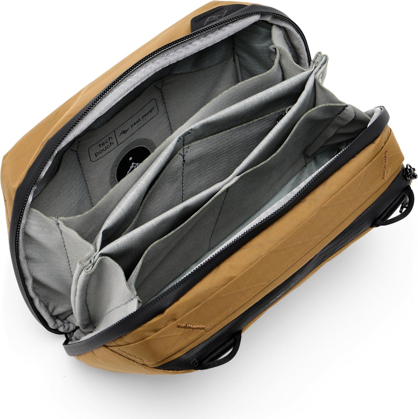 Peak Design Tech Pouch, Coyote, Electronics Organizer for Travel or Everyday Carry, Origami-Style Storage, Cable Pass-Through, Weatherproof, Gear Carry Bag for Men and Women