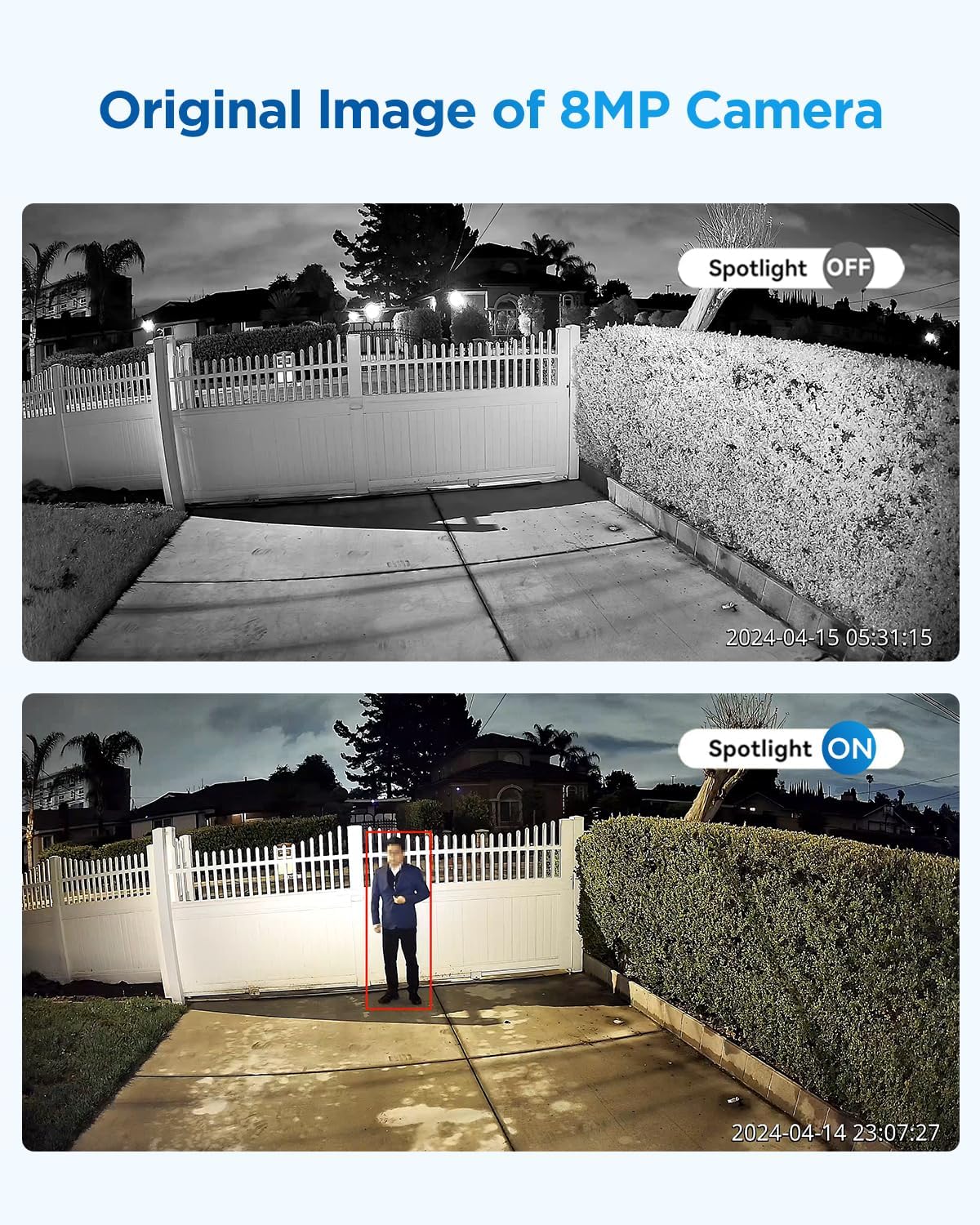 4COVR PoE PTZ Security Camera System 8 Channel 4K, 8X 8MP IP PTZ Camera Two Way Audio, 280ｰ Pan 90ｰ Tilt 5X Optical Zoom, Smart Color Night Vision, Human Vehicle Detection, NVR 2TB HDD, LY5XCP8M0808