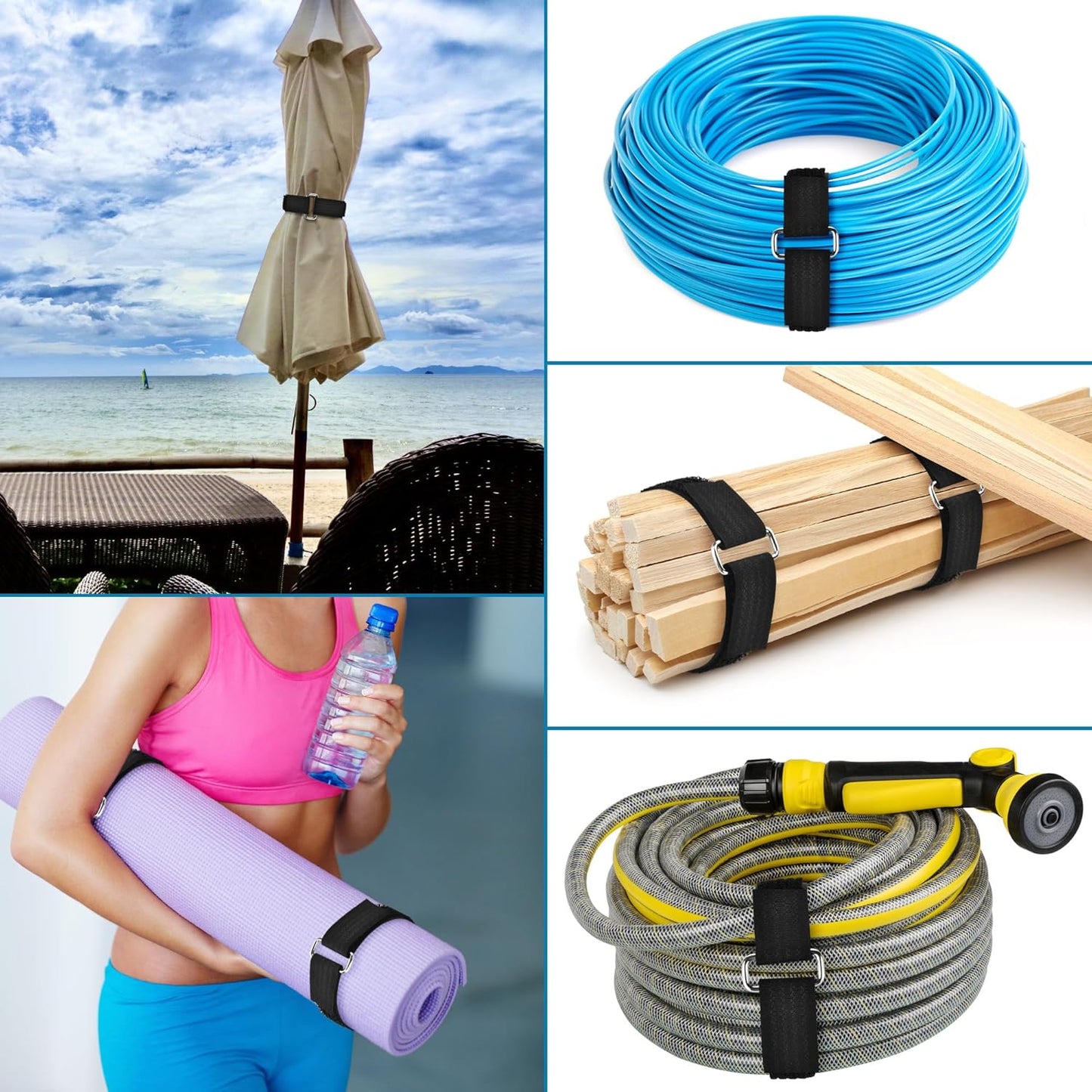 0.75" x39.4ft Hook and Loop Straps with 60 Buckles Adjustable Cut-to-Length Cable Ties - Reusable Nylon Fastening Tape Cable Straps for Storage or Organization (0.75in x 39.4ft)