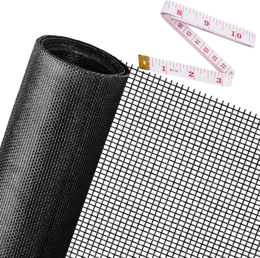 Replacement Window Screens, 59X106 Inch Durable Window Screen Mesh for Patio Porch Door Windows, DIY Adjustable Fiberglass Screen Repair Kit Sliding Net Roll Pet, Black by Ouskr
