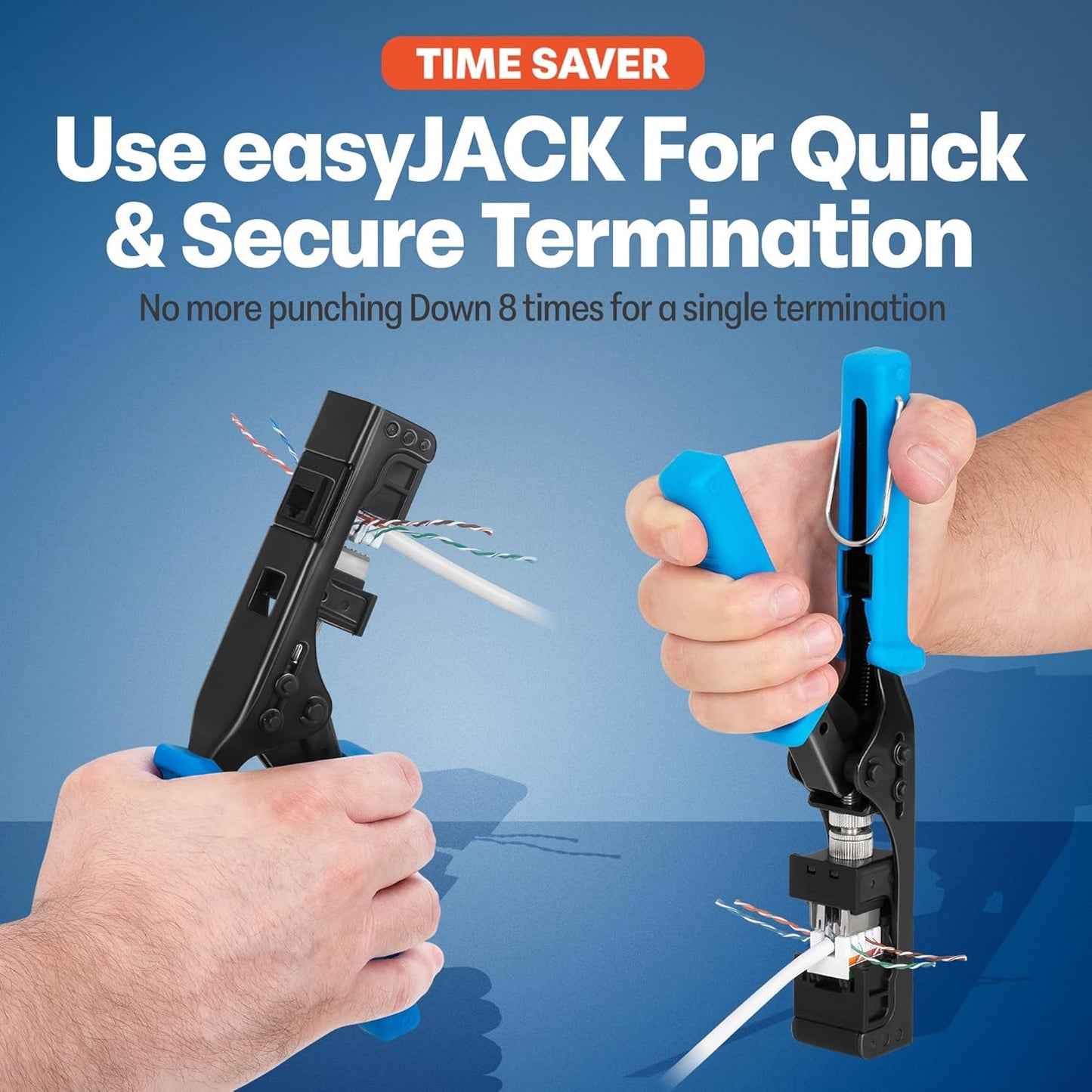 Everest 90° Angled RJ45 Cat5e Keystone Jacks 50-Pack in Black - Slim Profile Female RJ45 Connectors - Cat 5e Keystone Jack - Compatible with 90° Angled Speed Termination Tool - easyJACK (B094WB91H3)