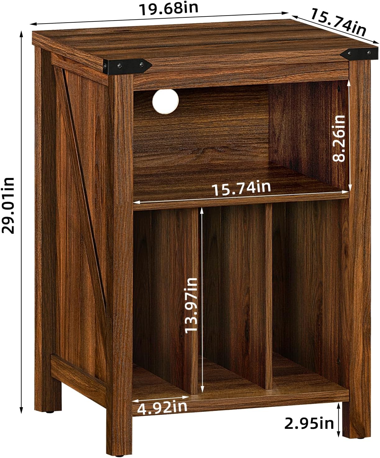 Record Player Stand with Vinyl Record Storage Holds up to 160 Albums,Large Wood Record Player Table，Brown Turntable Stand Cabinet Dispaly Shelf for Living Room,Bedroom,Office