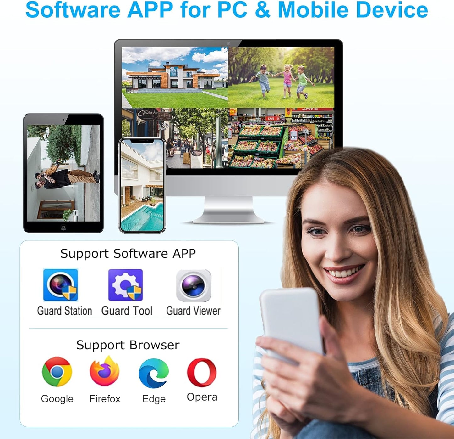 Anpviz 4K 16CH PoE Security Camera System, 8pcs Wired 8MP PoE IP Cameras Outdoor with Human Vehicle Detection, 100ft Smart Color Night Vision, 4K 16 Channel NVR with 4TB HDD for Business (U Series)