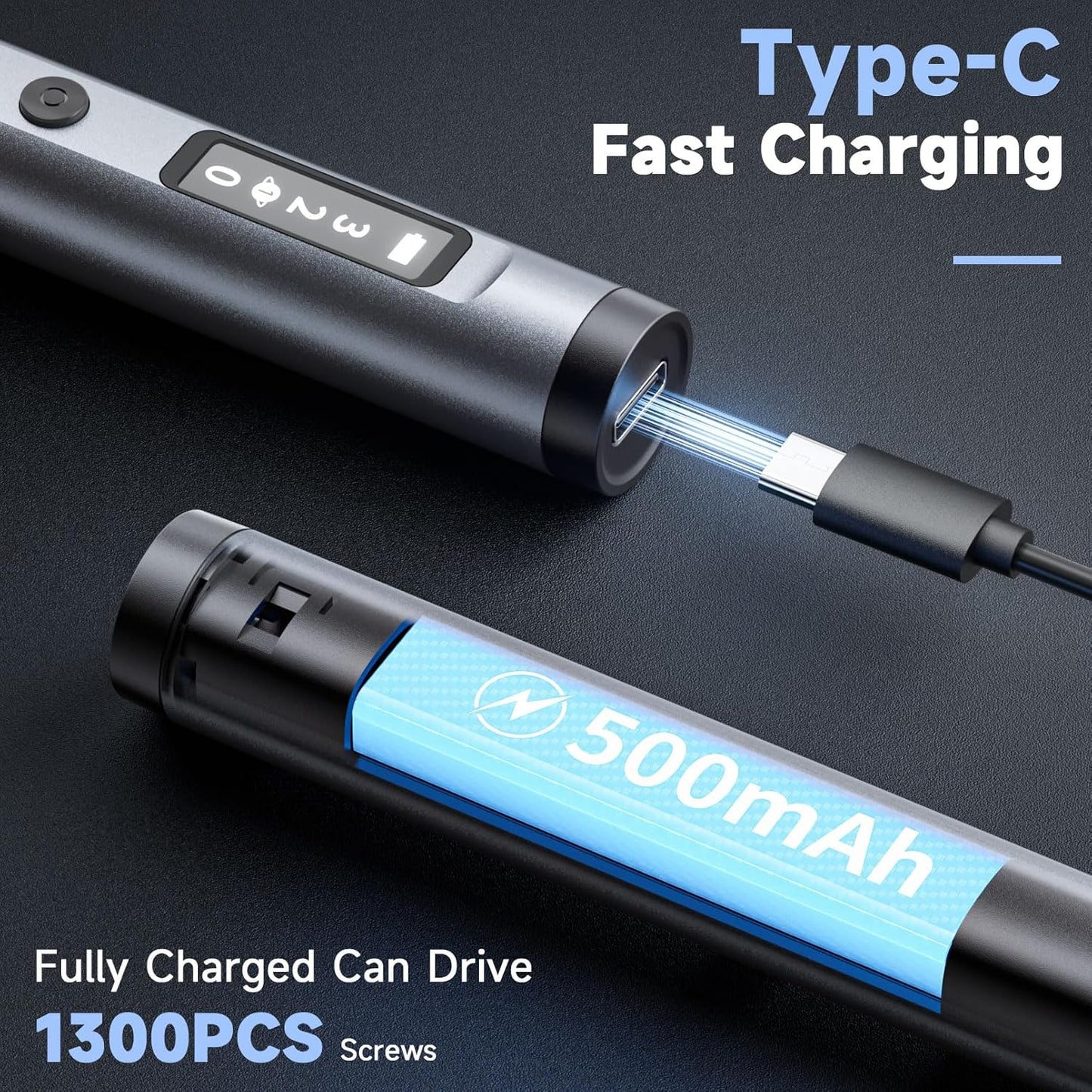 65-IN-1 Mini Electric Screwdriver Cordless, Precision Screwdriver Magnetic Bits Set with Case, 3 Torques Settings, LED lights, Portable Repair Tool Kit for Electronics Phone Watch