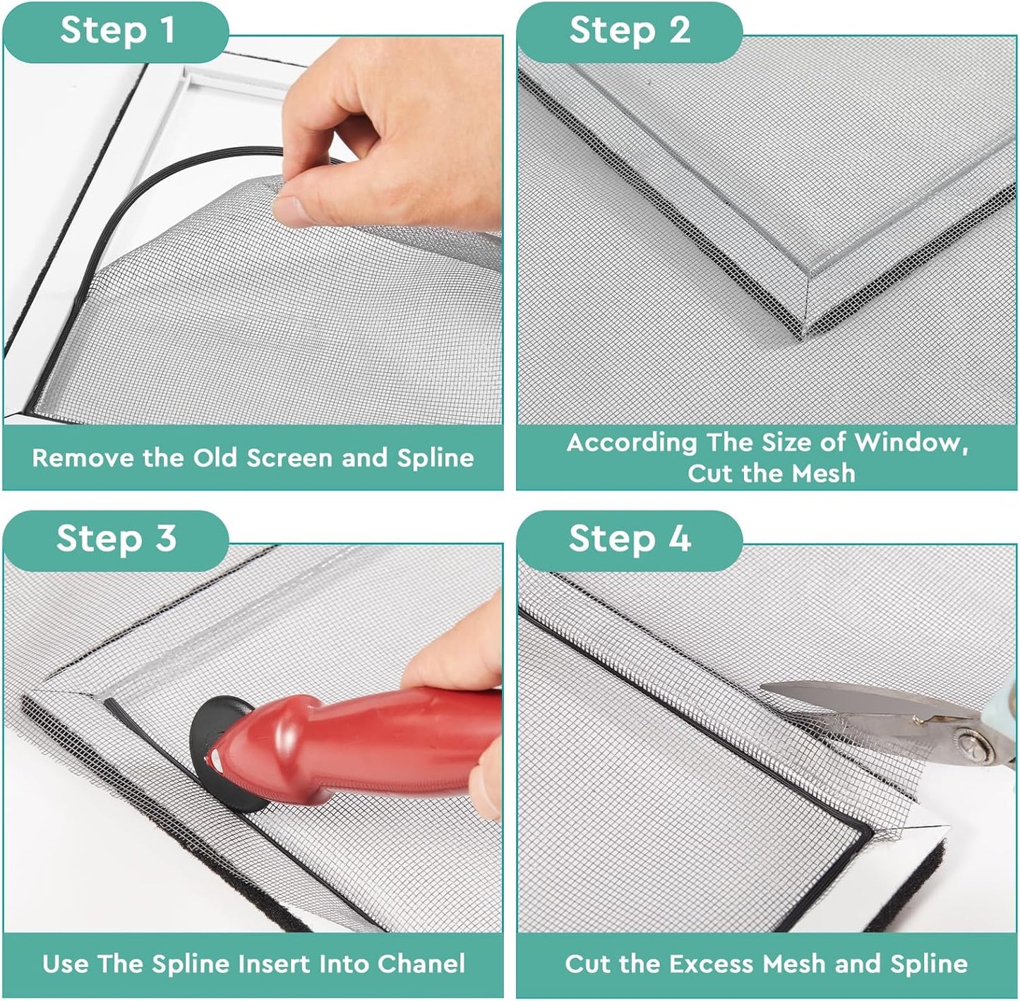 [Patio Door Specialty] FLYZZZ Screen Spline 0.20", 25 ft | for Extra Wide Channels on Sliding Screen Doors ONLY | NOT for Standard Windows