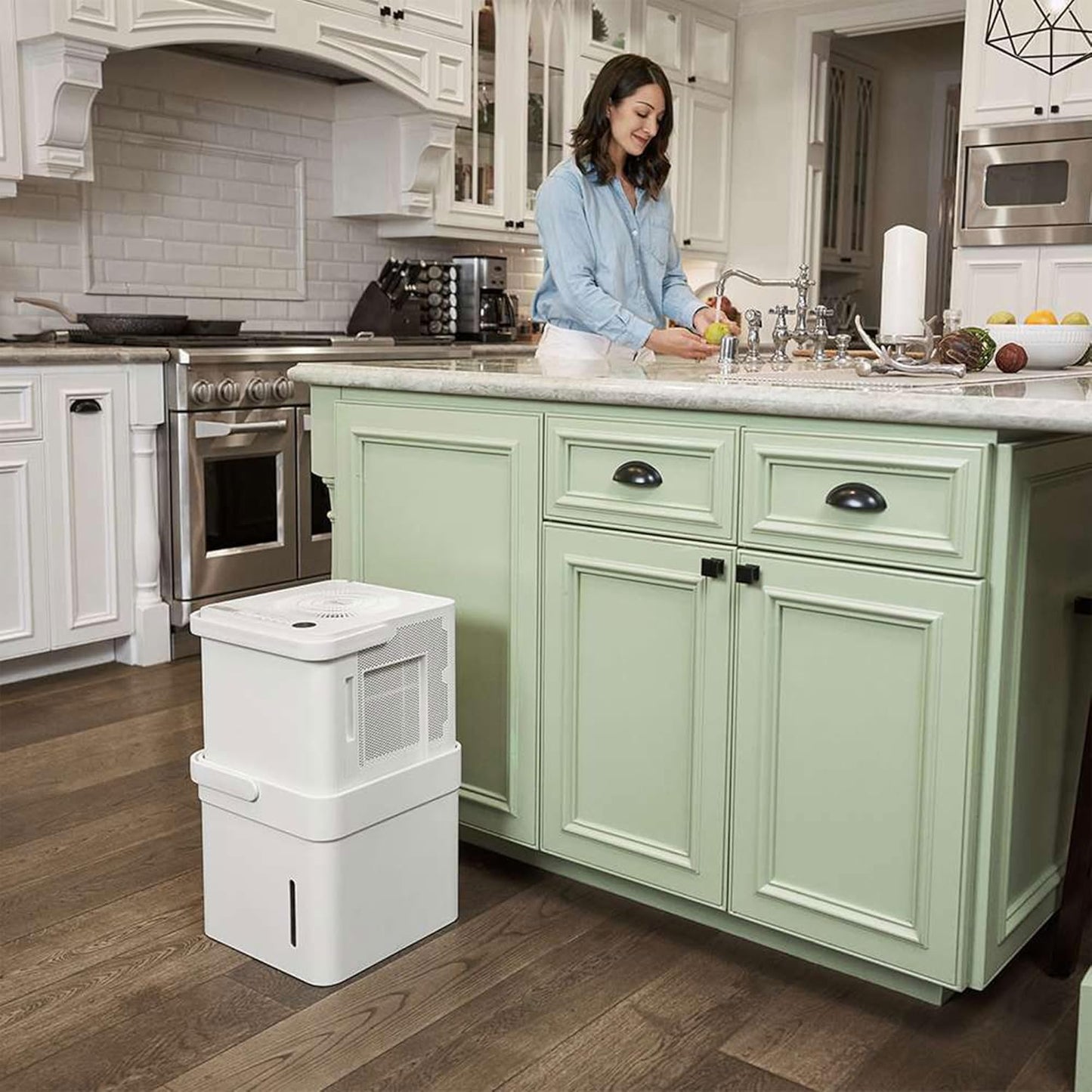 Midea Cube 50 Pint Dehumidifier for Basement and Rooms at Home for up to 4,500 Sq. Ft., Built-in Pump, Drain Hose Included, Smart Control, Works with Alexa (White), ENERGY STAR Most Efficient 2023