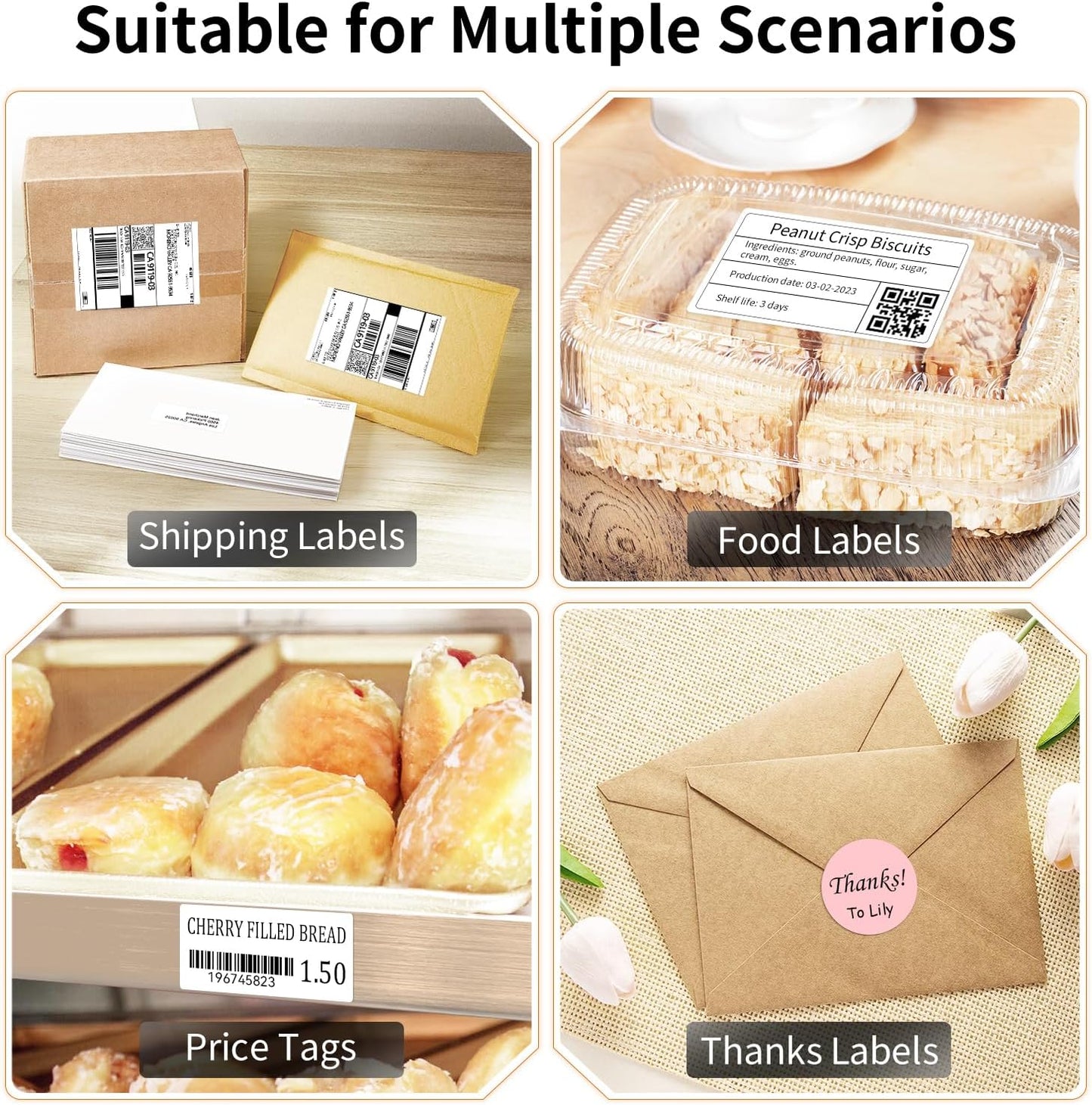 JADENS Bluetooth Thermal Label Printer, 4x6 Wireless Label Printer for Shipping Packages, Support Android, iOS, Mac OS, and Windows, Widely Used for Amazon, Ebay, Shopify, Etsy, USPS