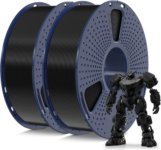 SUNLU PETG Filament 1.75mm Bundle, Less Stringing and Good Layer Adhesion 3D Printer Filament, Individually Vacuum Packed, 2kg in Total, 1kg per Spool, PETG 2 Pack, Black+Black