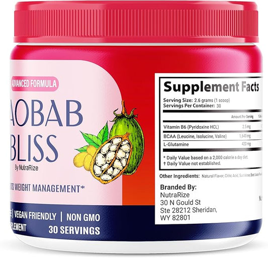 (2 Pack) Baobab Bliss Powder, The Secret Native African Coffee, Baobab Bliss Detox to Support Fitness & Healthy Lifestyle, All Natural Fiber Supplement, BaobabBliss Organic Review (60 Servings)