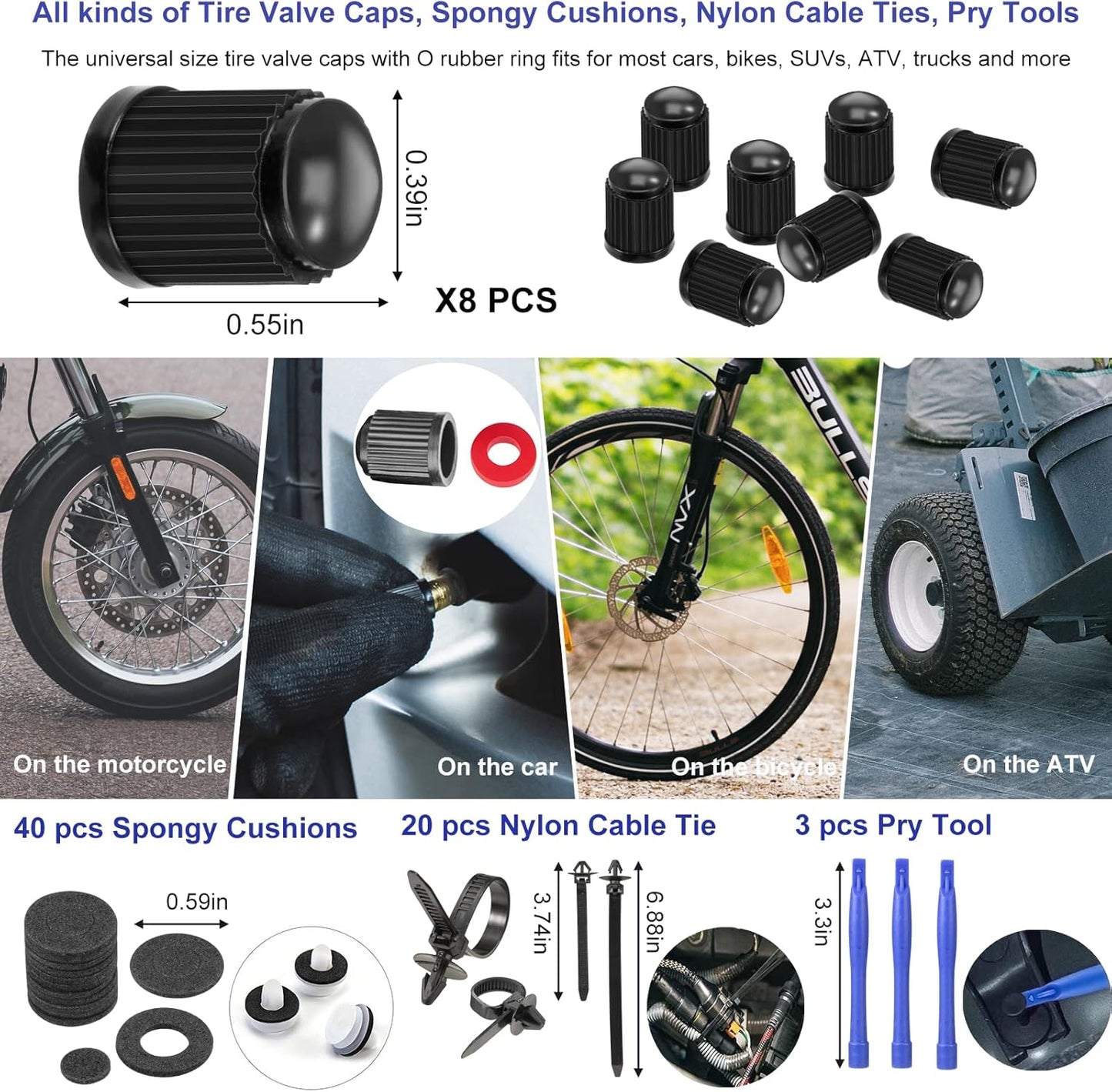 Trim Removal Tool Kit 250Pcs Car Removal Tool Kit Pry Tool Set Auto Clip Pliers Panel Door Radio Dash Window Bumper Adhesive Cable Clips Retainer Clip Set Terminal Removal Tool Set Fastener Remover