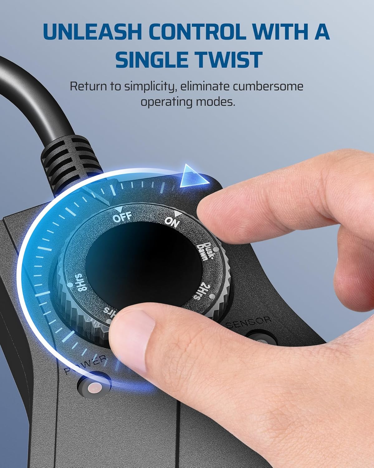 DEWENWILS Light Timer Outdoor Weatherproof, Heavy Duty 3-Prong Grounded Outlet, Dusk to Dawn and 2/4/6/8 Countdown Timer for String Light, UL Listed