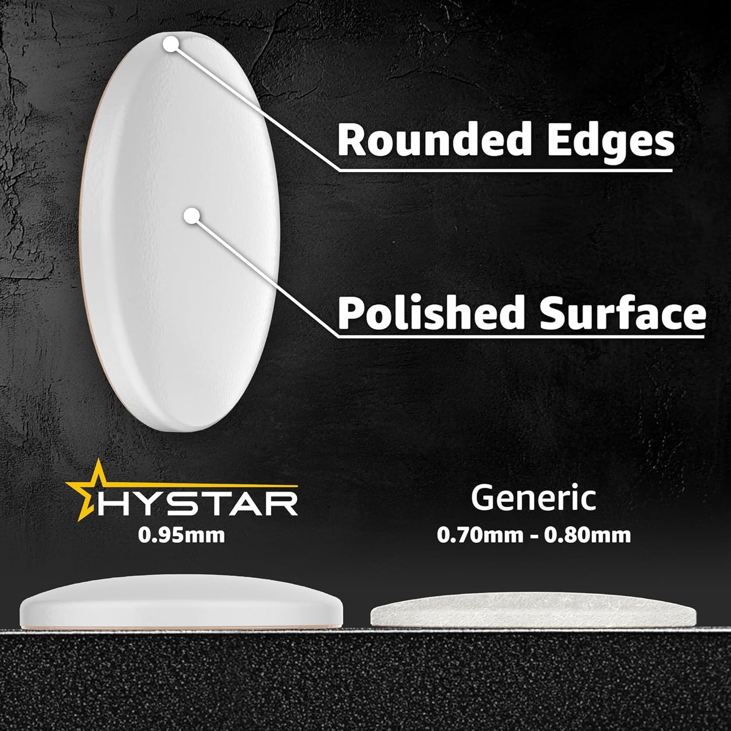 Hystar® Aero Glides | 40 Dot Mouse Skates for Glass Mousepad | High-Density PTFE | Rounded and Polished for Quiet Use