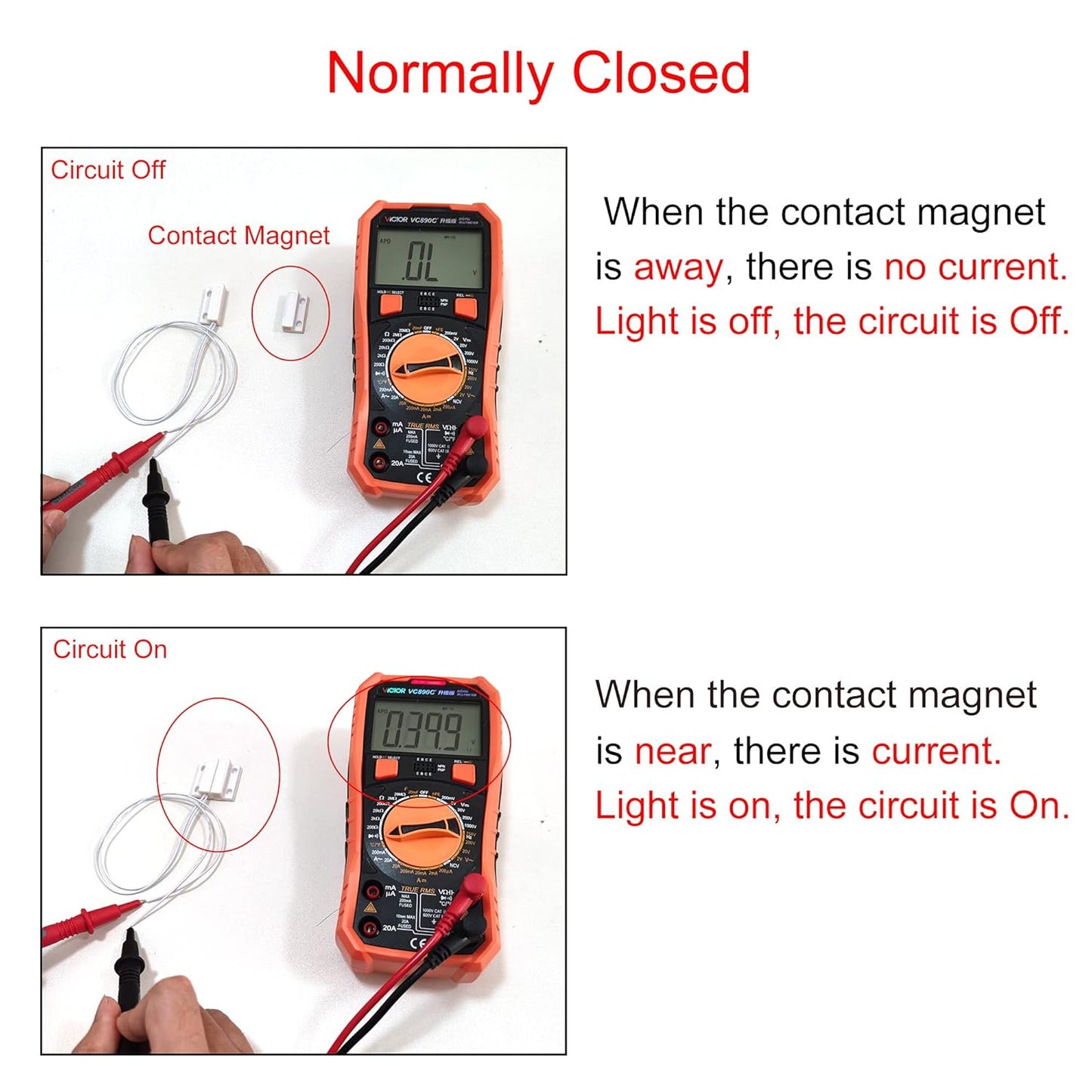 Magnetic Reed Switch NC Surface Mount Wired Door Window Contact Sensor with Adhesive Paper for Home Security and Burglar Alarm Systems MC-38 5pcs