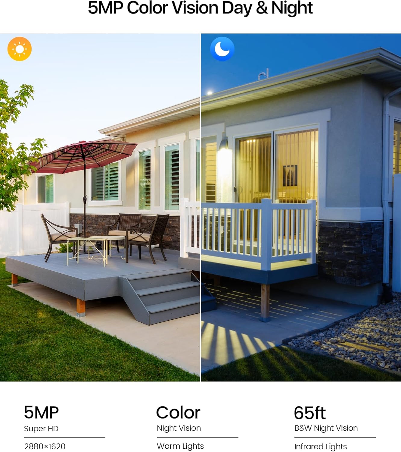 ZOSI 3K 5MP Plug-in Wired WiFi Security Camera, Wi-Fi 6 New Technology, PT Wireless Camera with Auto Track, AI Person Detect, Color Night Vision, Smart Light & Siren Alert, 2-Way Audio, Local Storage