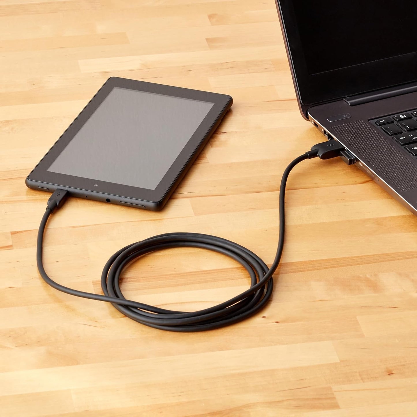 Amazon Basics USB-A to Micro USB Charging Cable, 480Mbps Transfer Speed with Gold-Plated Plugs, USB 2.0, 6 Foot, Black