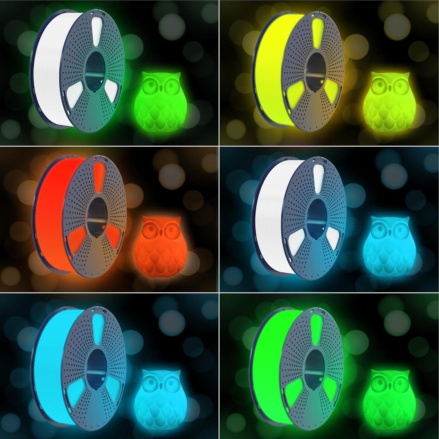 SUNLU PETG Glow in The Dark Filament, Luminous PETG 3D Printer Filament 1.75mm, High Brightness and Long Time Filament, Dimensional Accuracy +/- 0.02mm, 1kg Spool. (White, Glow Green)