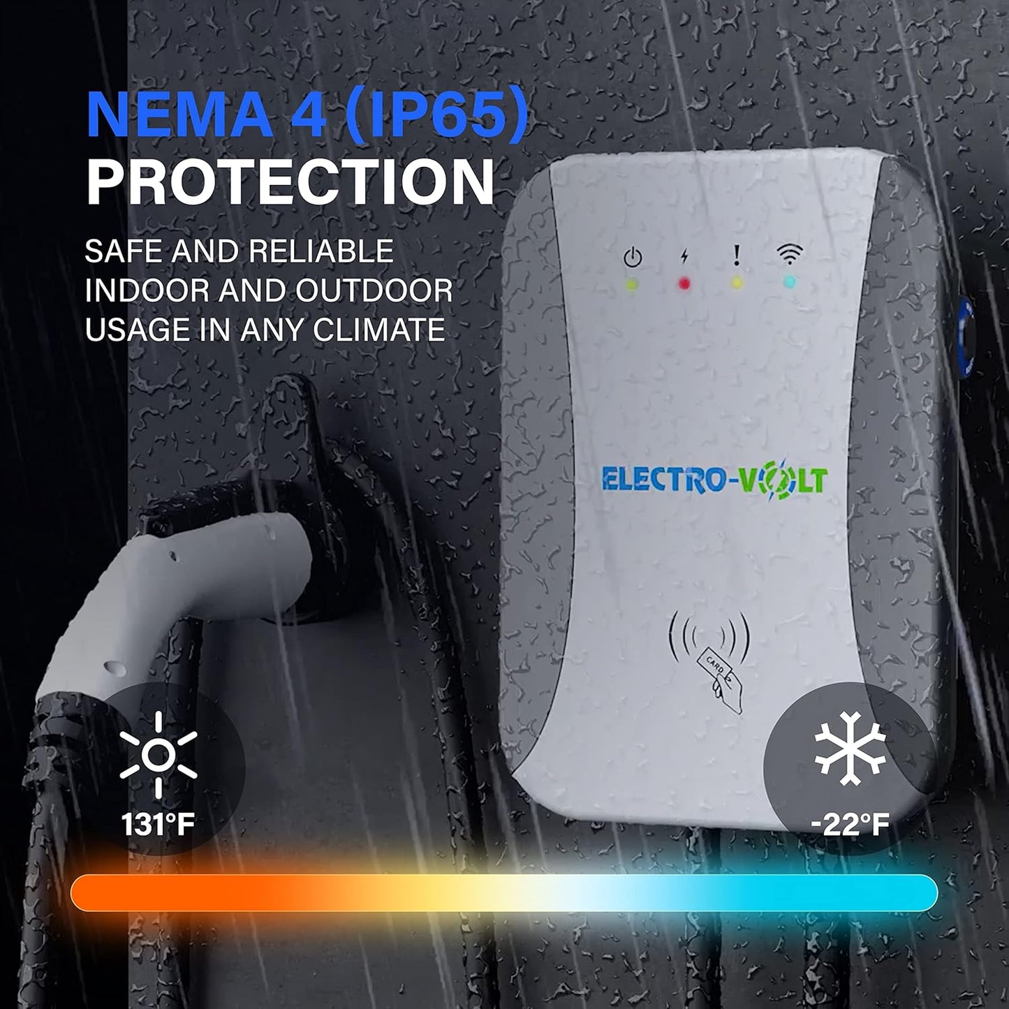 Level 2 EV Charger - 10 KW, Adjustable 40Amp, 240V, NEMA 14-50 Plug, IP65 Indoor/Outdoor Electric Car Wall Charging Station- FCC Certified EV Charger Level 2 & 18-Ft Premium Cable & Smart APP Control