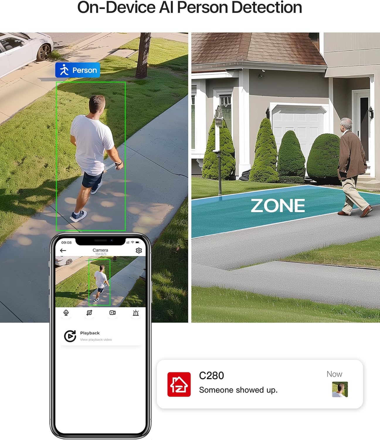 ZOSI 8 Channel 3K Wi-Fi 6 Security Camera System with 128G Memory Card for 24/7 Record, 4 x 5MP Pan Tilt WiFi Camera with Auto Tracking, Color Night Vision, Plug-in, AI Person Detect, 2-Way Audio