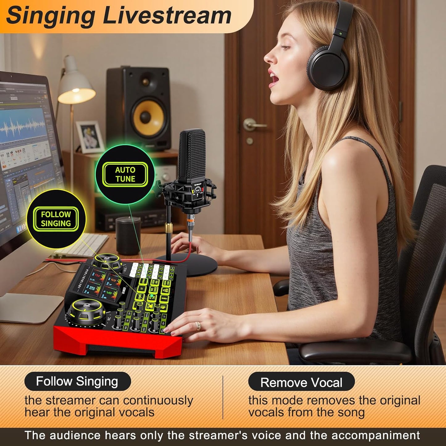 Podcast Equipment Bundle - All-in-One Audio Mixer Production Studio with 3.5mm Microphone for Live Streaming, Podcast Recording, PC, Smartphone & DJ (Model: G9-PKPRO DJ Mixer