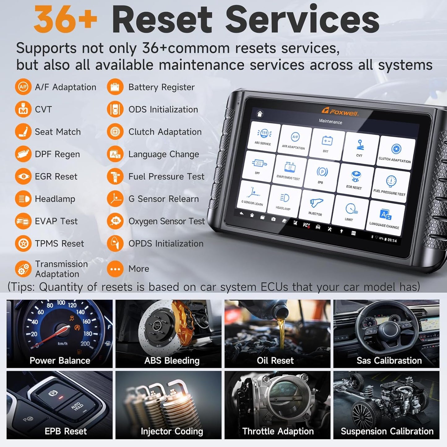 FOXWELL NT1009 All-System Bi-Directional Scan Tool with All Reset Services, Topology Mapping, V.A.G Guide & FCA SGW Support, CAN-FD DoIP Diagnostic Scanner for All Cars, 3-Year Free Updates