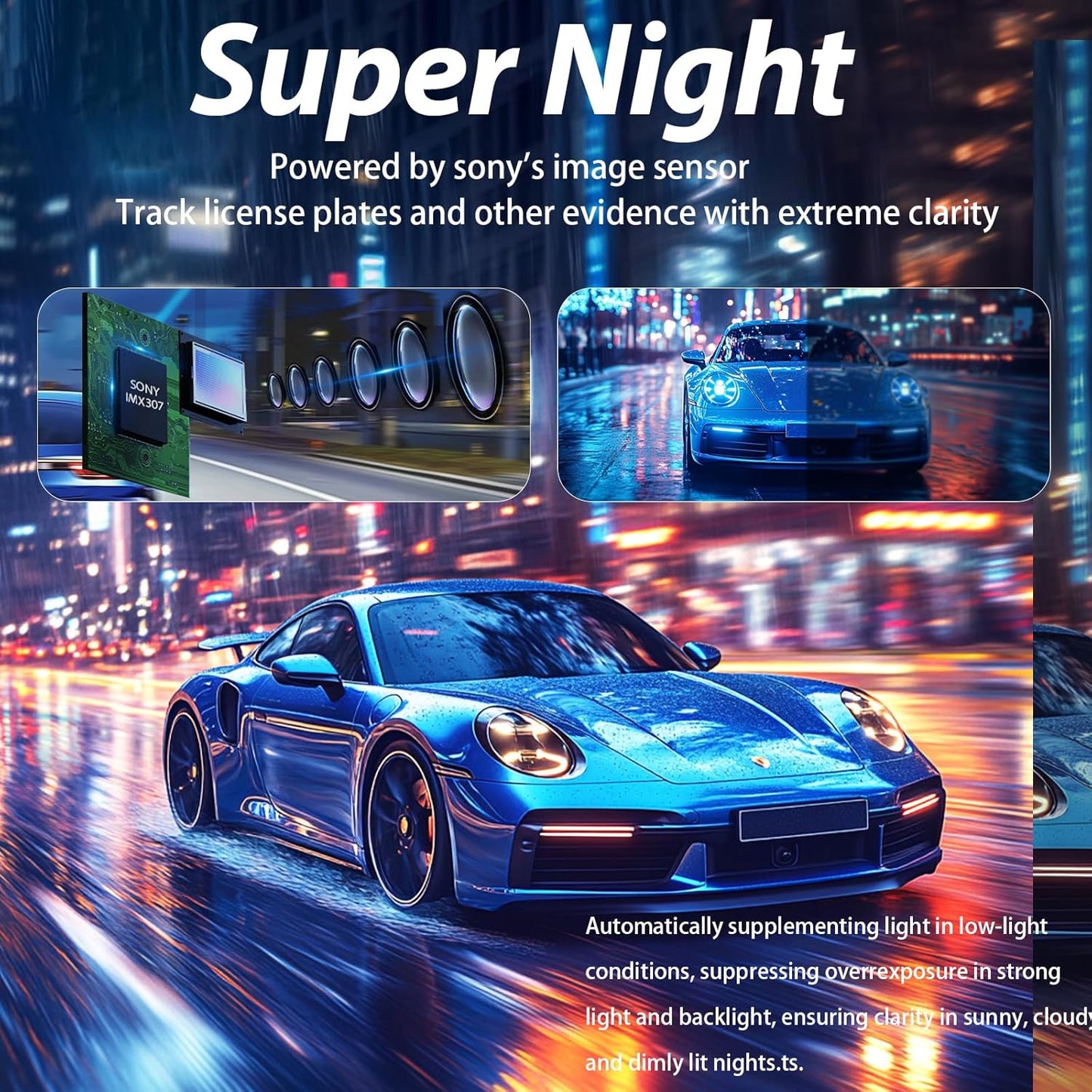 Mirror Dual Dash Camera,4K and 1080P Dash Cam with Voice Control Rear View Mirror Camera and WiFi,GPS Dashcam for Cars with WDR Night Vision, G-Sensor, 24 Parking Monitor ABS (Include 64FGB Card)