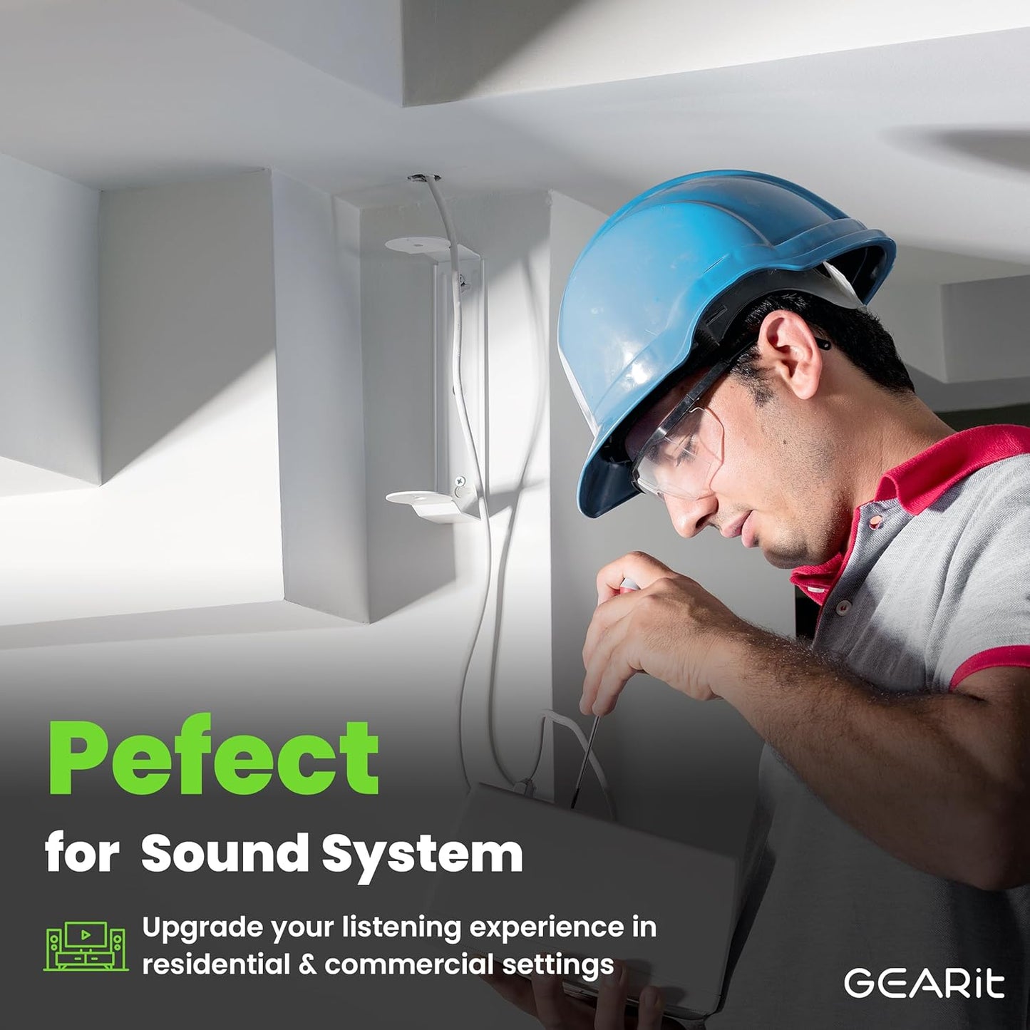 GearIT 14/2 Speaker Wire (100 Feet) 14 Gauge (Copper Clad Aluminum) - Fire Safety in Wall Rated Audio Speaker Wire Cable / CL2 Rated / 2 Conductors - CCA, 100ft