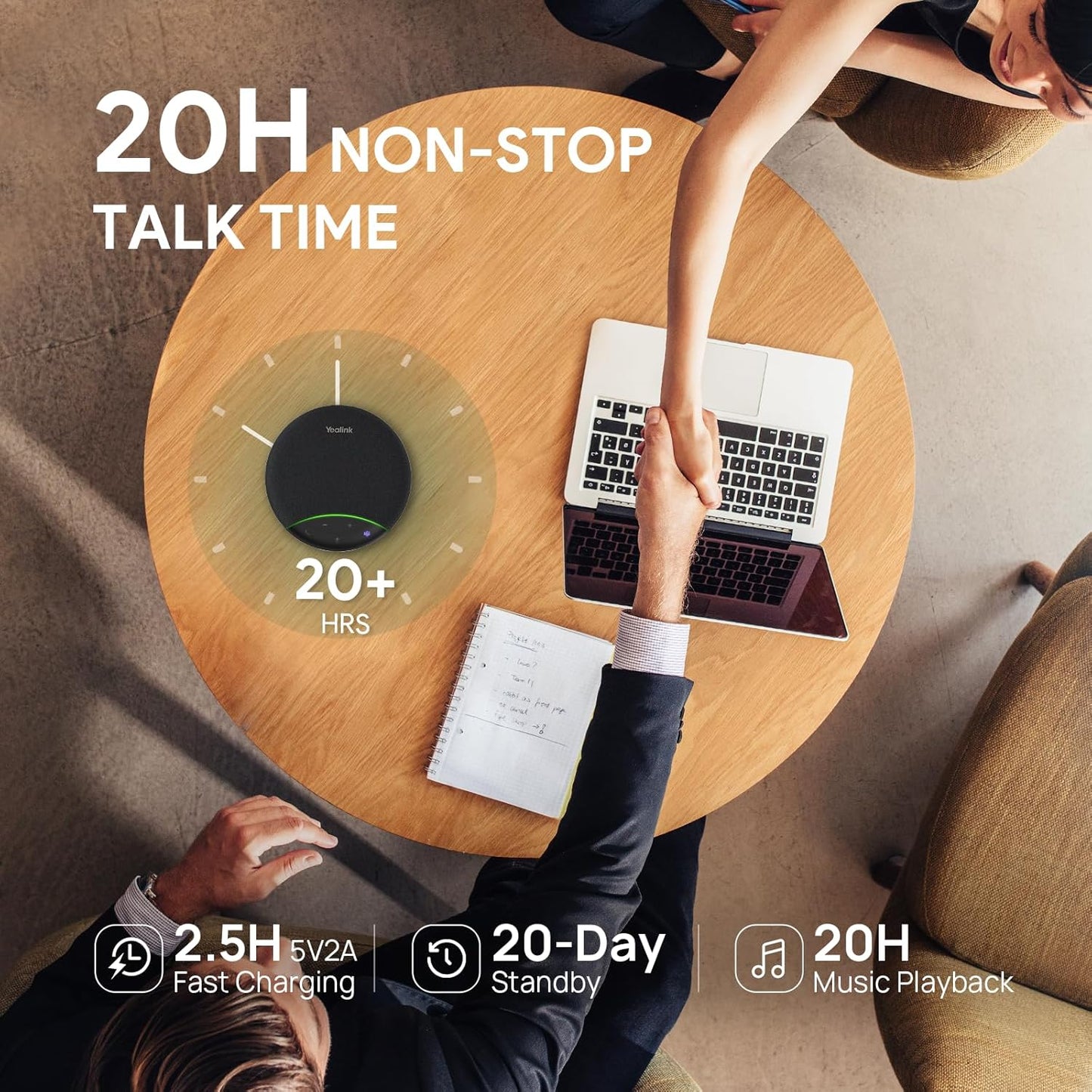 Yealink Sp92 Conference Speaker and Microphone with Bluetooth Dongle, Teams Certified, Noise Reduction, 20H Call Time USB Speakerphone for 4-6 People Meeting Room