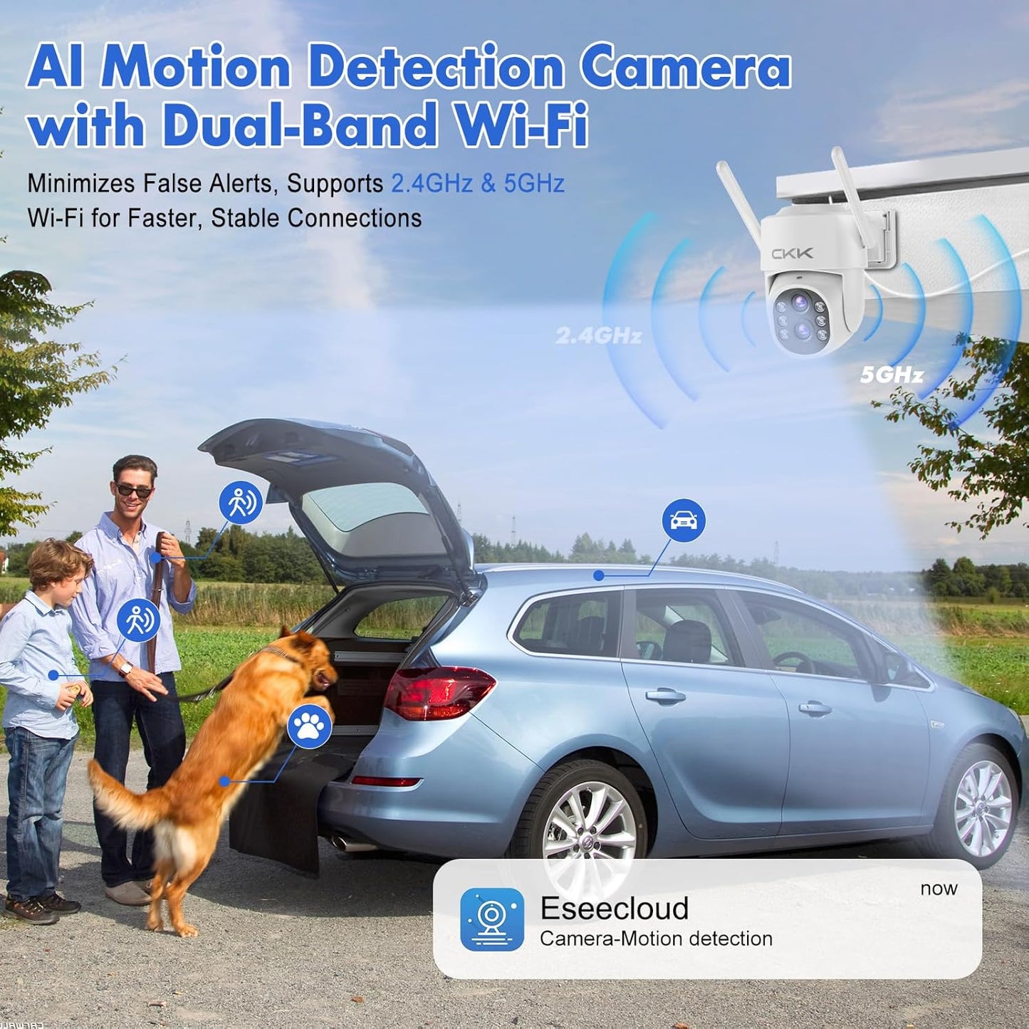 【Dual Wi-Fi,2MP+2MP Dual Lens】 2K Security Camera System with Dual Lens Outdoor, with 10" LCD Monitor, 4 Pcs Dual Band WiFi PTZ Cameras, Two-Way Audio, AI Motion Detection, Color Night Vision,1TB HDD