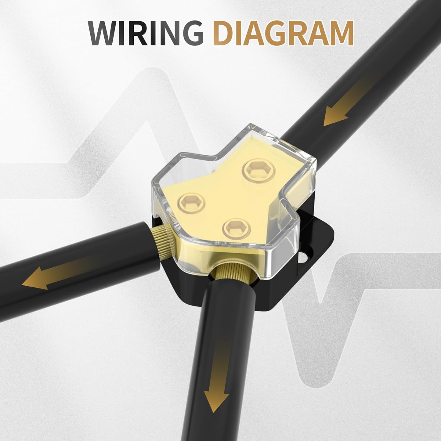 12V Power Distribution Block Car Audio Amp Splitter 2 Way 0/2/4 Gauge in 4/6/8 Gauge Out Ground Distribution Block for Automotive Car Boat