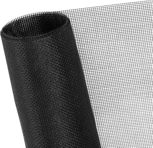 48"x102" Window Screen Mesh, Fiberglass Window Screen, Screen Door Mesh, Windows Screens and Screen Door Replacement, Patio Screen Mesh- Black